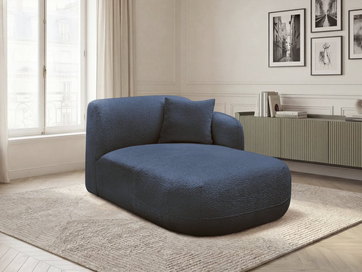 Bobochic Anda Méridienne-Modul Chenille Dunkelblau Ecke rechts