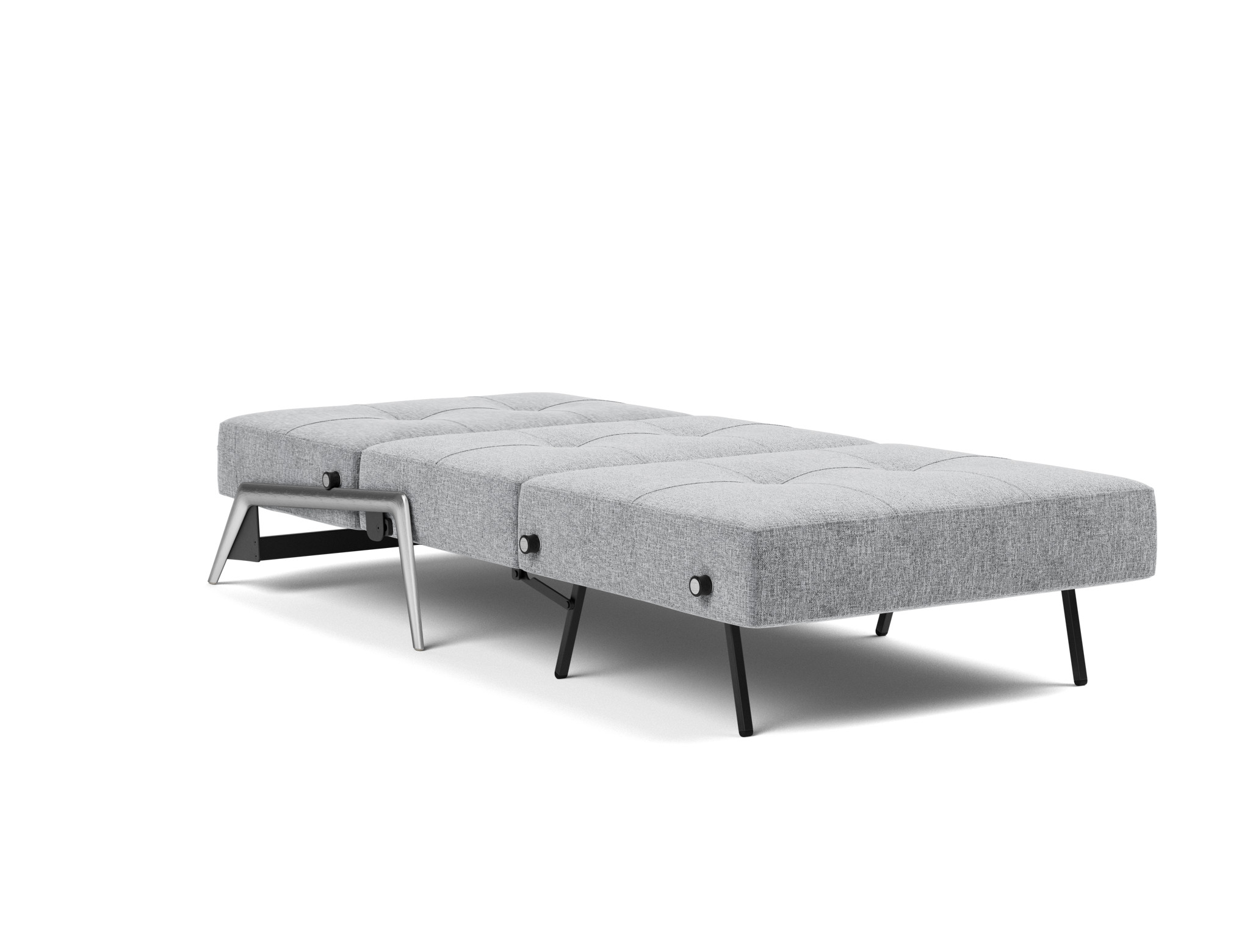 Schlafsessel Cubed 90 Strukturierter Stoff Twist 565-Granite Beine Aluminium