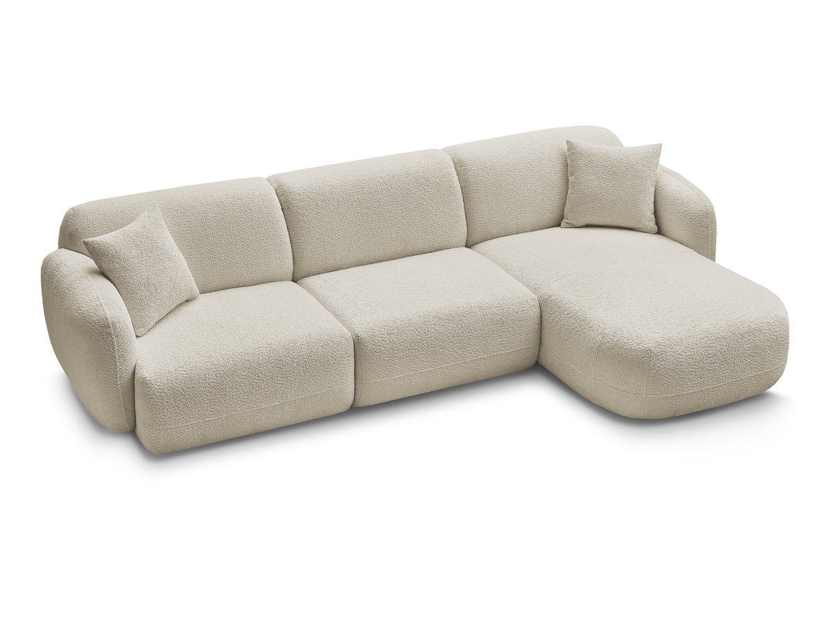 Bobochic Anda Ecksofa 292 × 163 cm Chenille Beige Ecke rechts