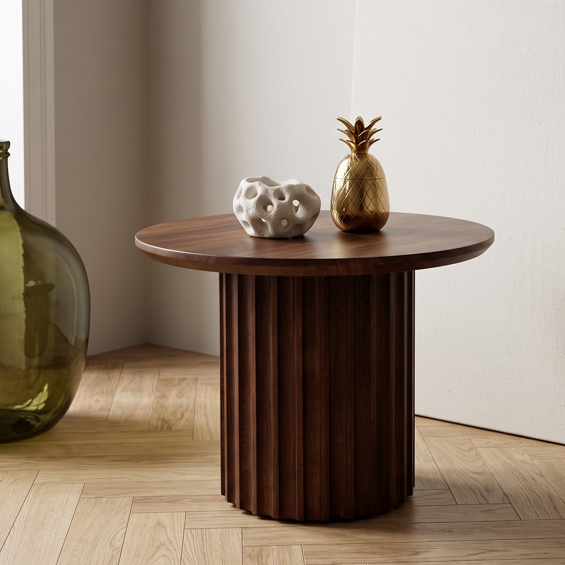 Raw Materials Bullnose Beistelltisch Reversed braun Ø 55cm