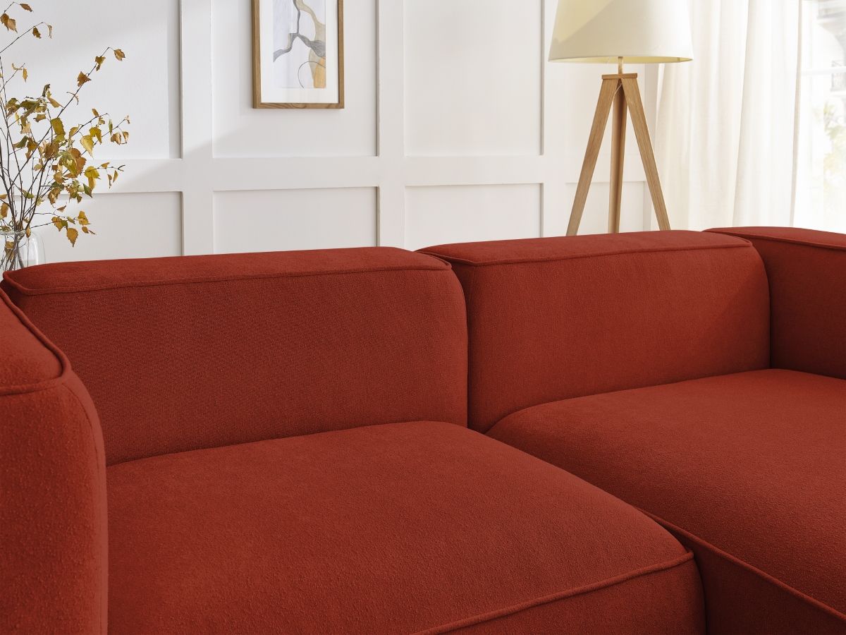Bobochic Zephyr Ecksofa 260 × 165 cm Strukturstoff Orange Ecke rechts