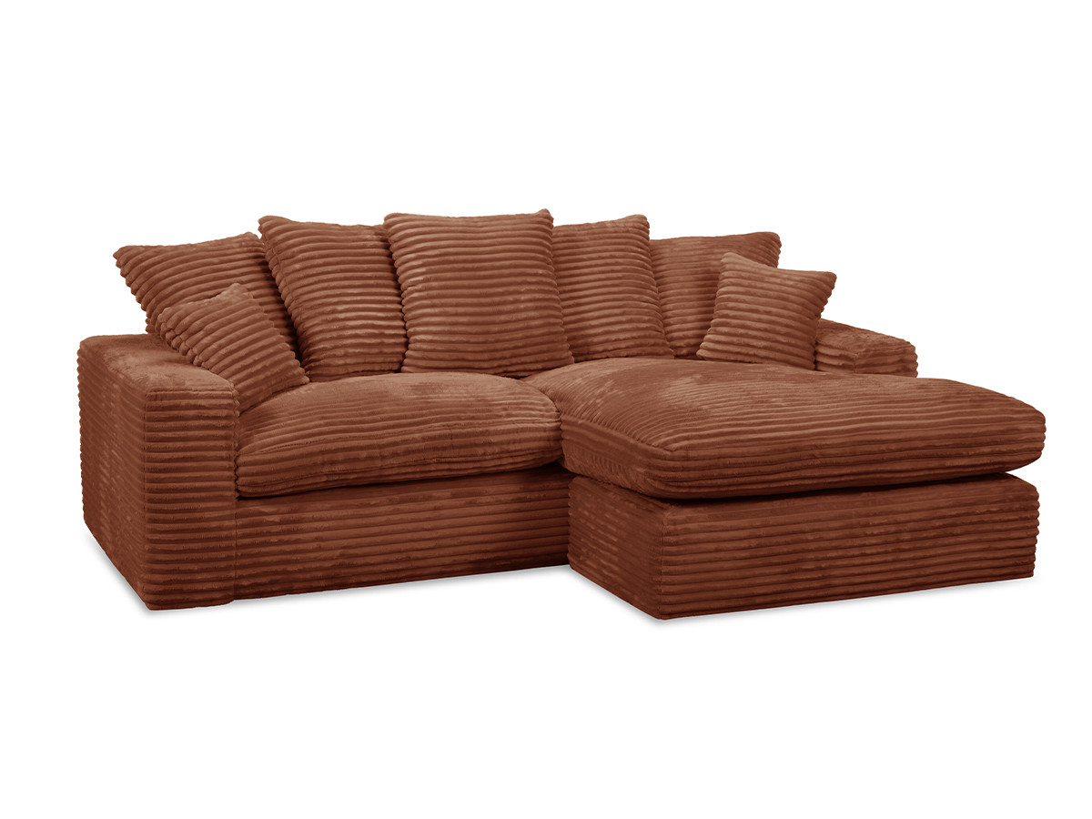 Bobochic Nevada Ecksofa Breitcord weich Orange
