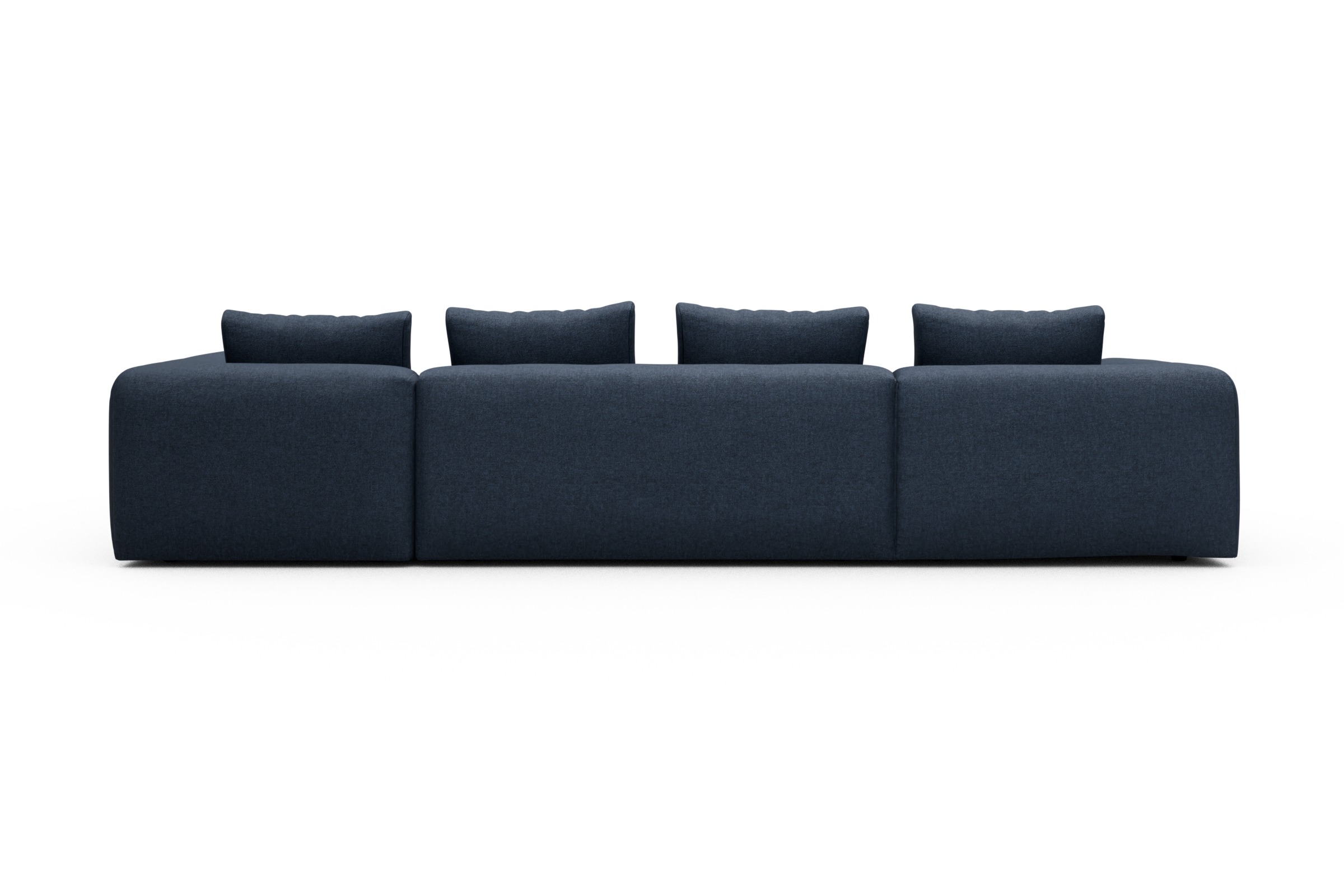 Wohnlandschaft Fred Chaiselongue links mit 2-Sitzer und lange Armlehne rechts Sama-Deep-Blue