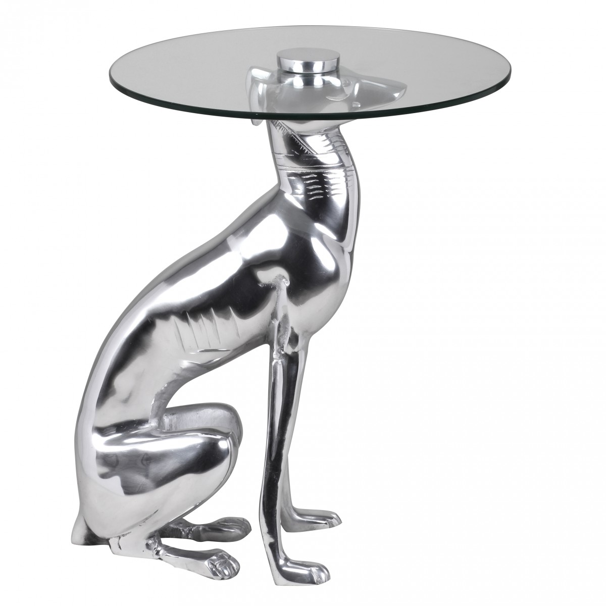 Beistelltisch Karasjok Glas Silber Ø 40 cm