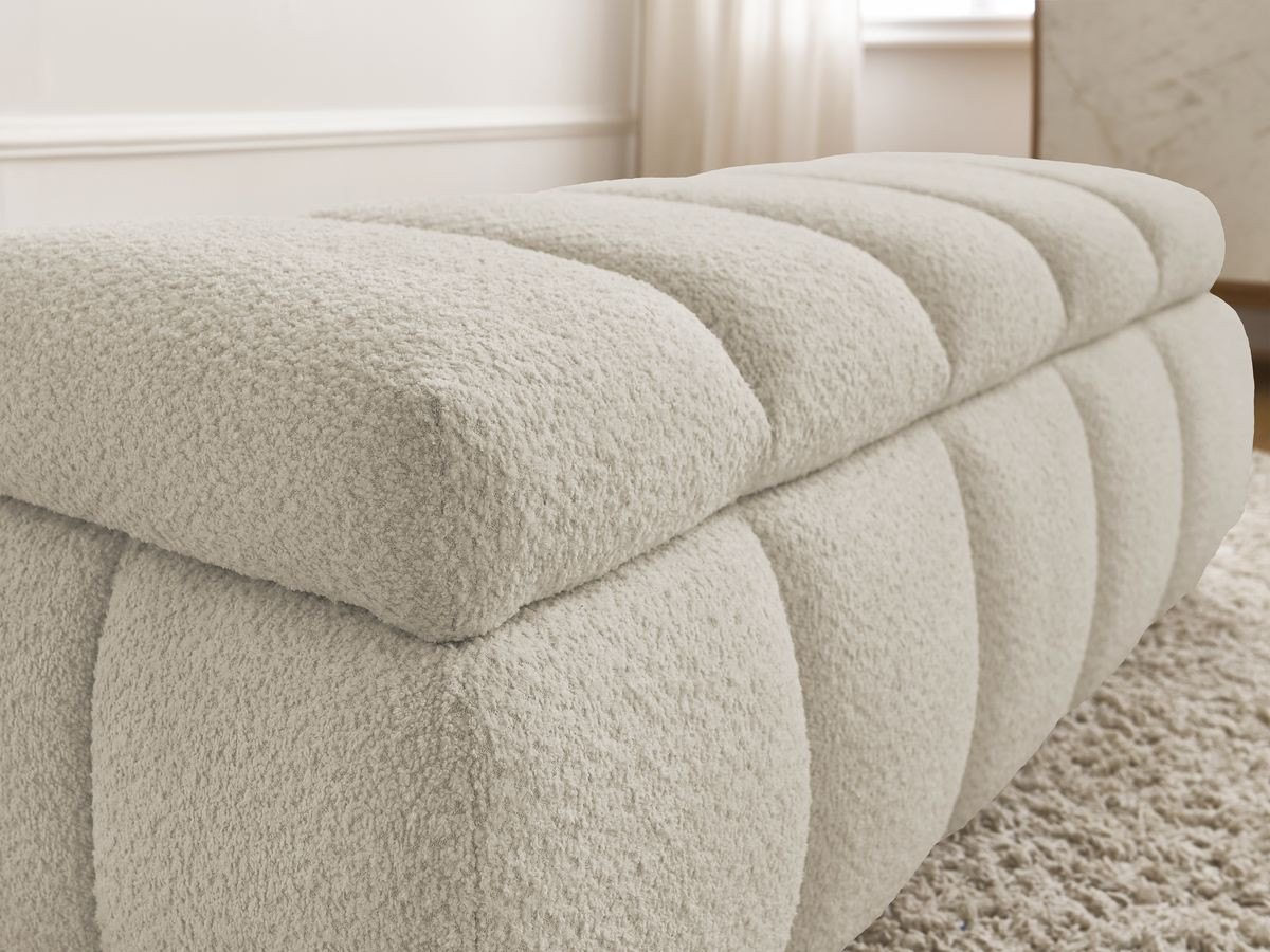 Bobochic Denali Bettbank 146 × 56 cm Bouclé-Stoff Beige