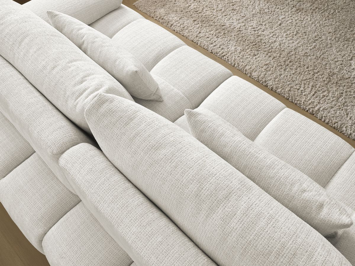 Bobochic Ivane Sofa 3-Sitzer Strukturstoff Weiß
