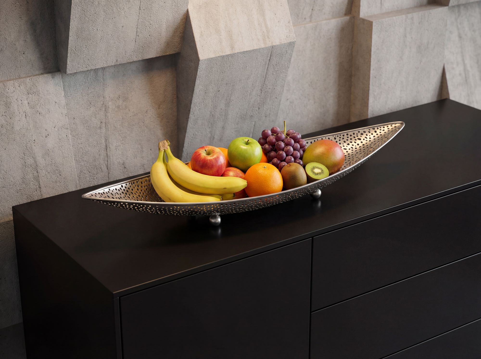 Dekoschale Lyngdal Metall Silber 60 × 16 × 9 cm