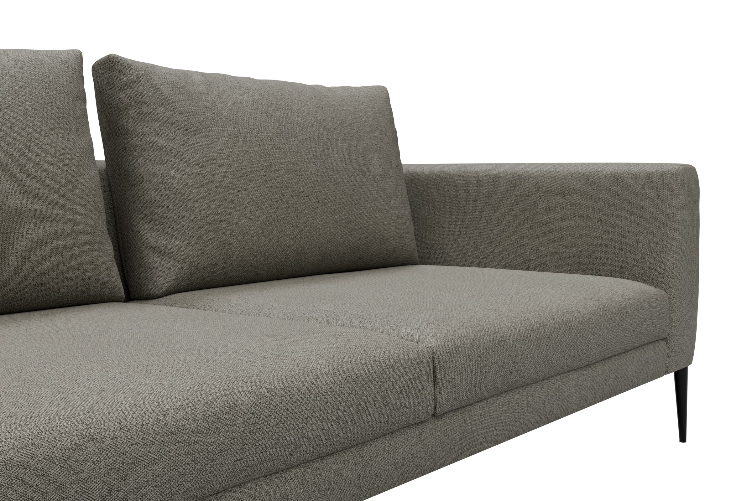 Ecksofa Paul Relax-Ecke links mit 3-Sitzer Denari-Warm-Grey