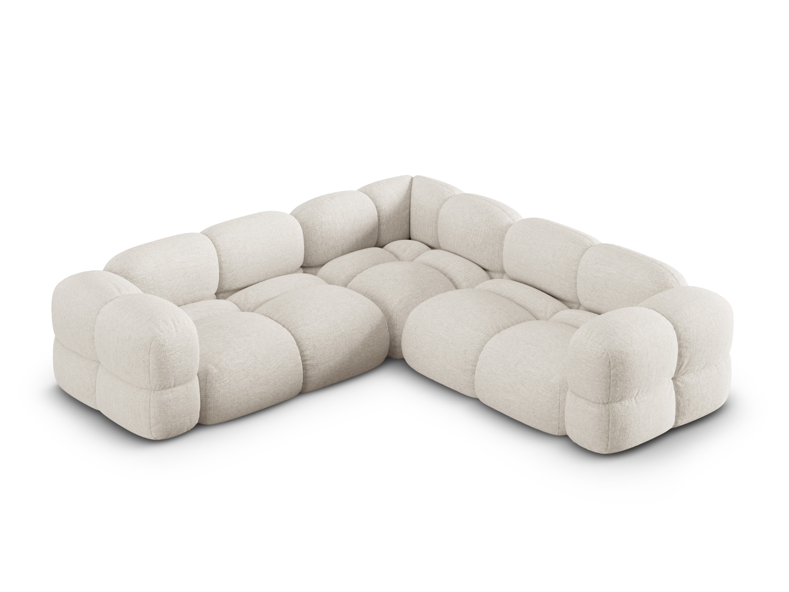 Cosmopolitan Design Symmetrisches Ecksofa Loretto 4-Sitzer Strukturierter Stoff Sorella Beige