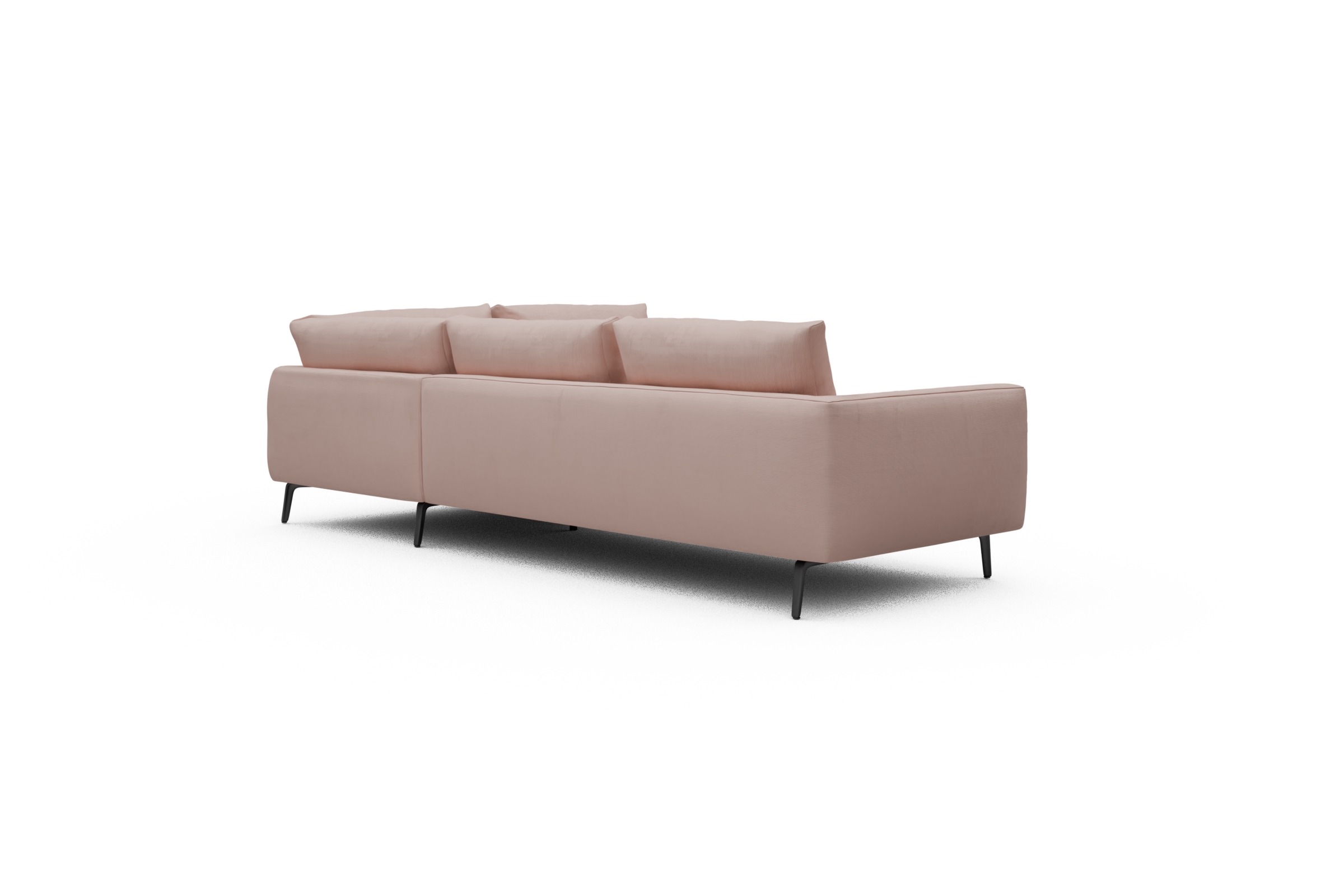Ecksofa Karl Relax-Ecke rechts mit 2,5-Sitzer Cordufine-Blush