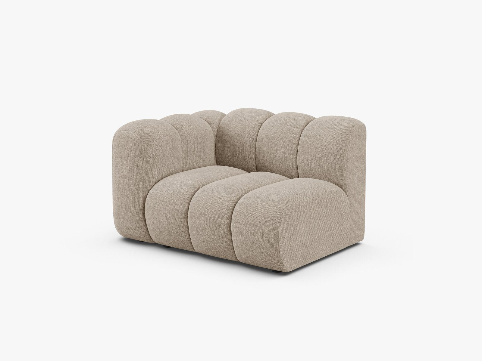 Micadoni Modul Lupine 1-Sitzer Links Chenille Eden Dunkelbeige