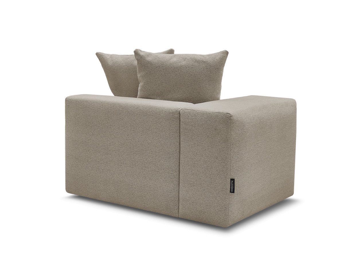 Bobochic Voltaire Sofamodul 1-Sitzer 130 × 100 cm Melange-Stoff Taupe Ecke links