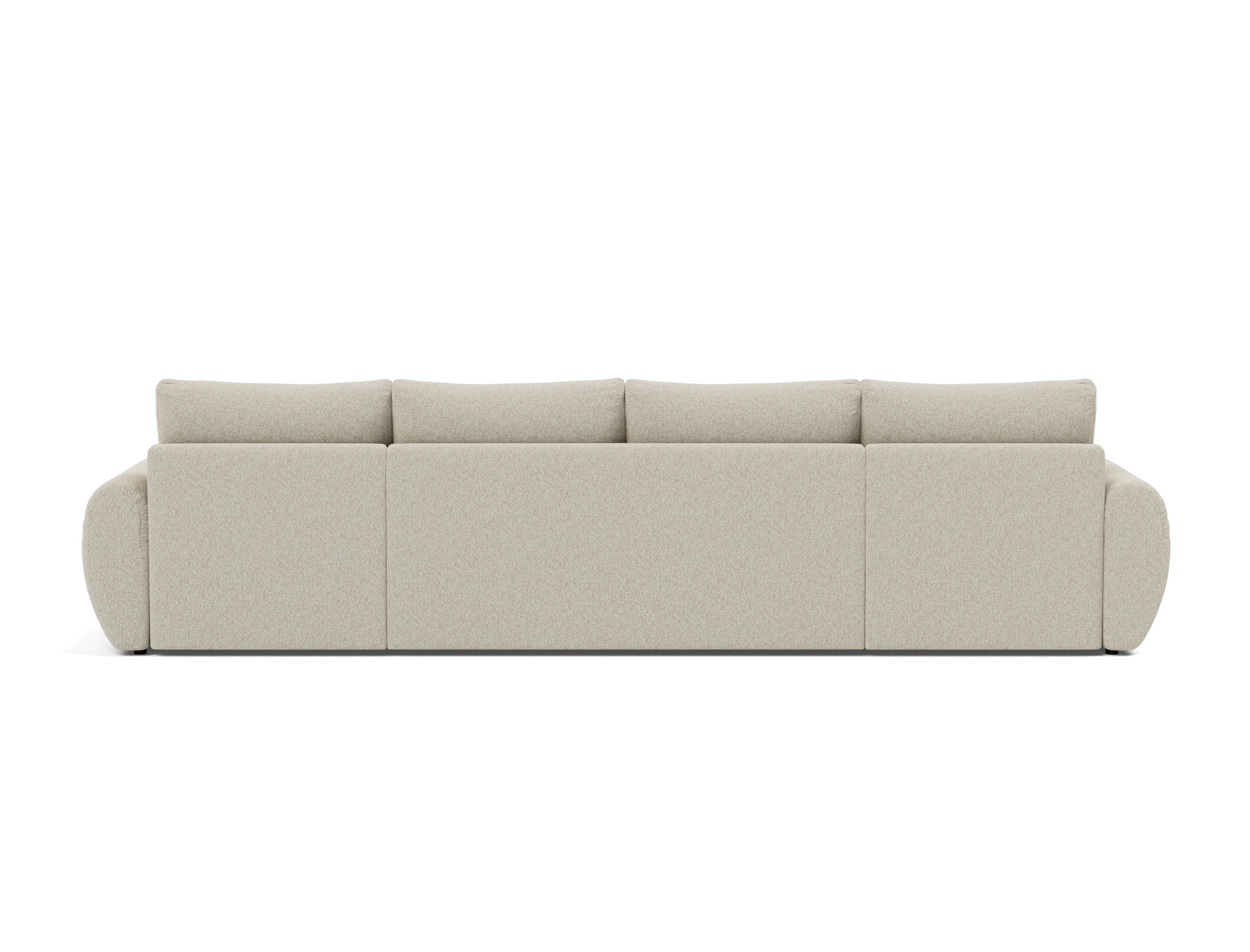 Schlafsofa Norum U-Form mit Curve-Armlehnen Boucle Skandi 539-Beige