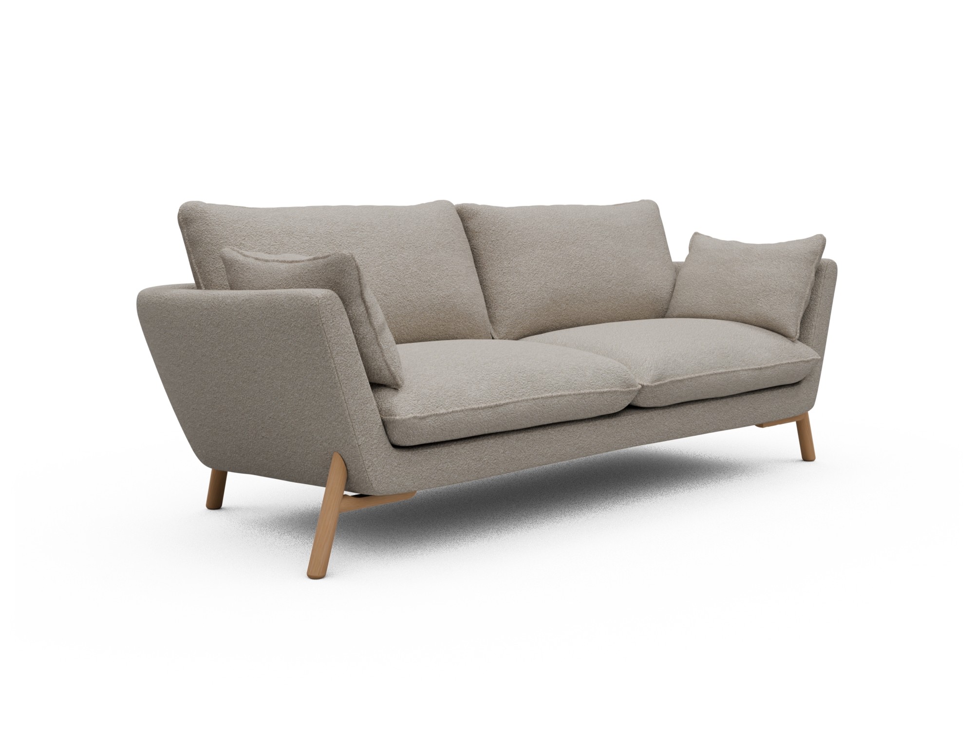 Skandi Home Sofa Emil 3-Sitzer Beinfarbe Eiche Natur Aivi-Lace-Beige moebelfaktor