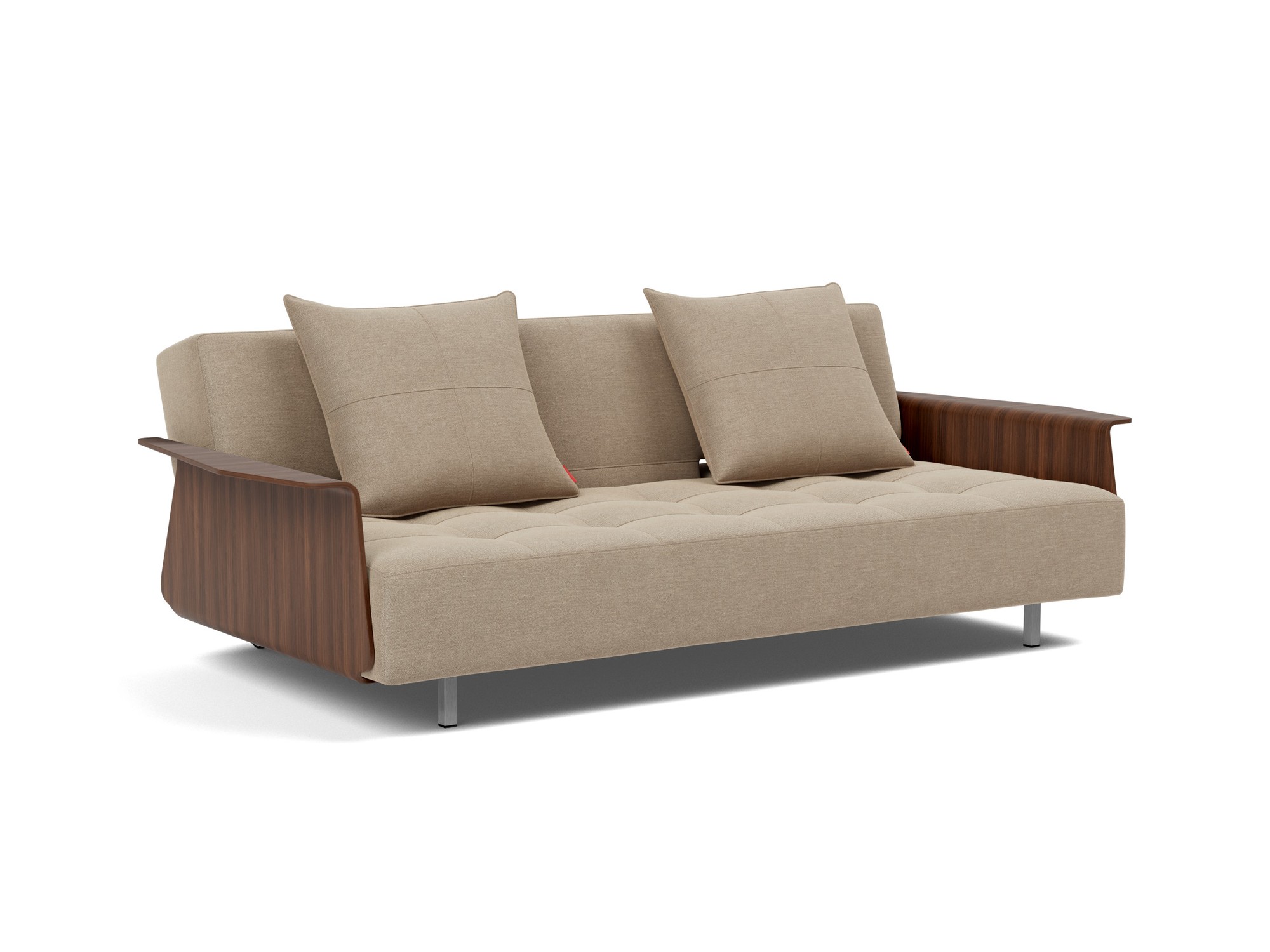 Schlafsofa Long Horn D.E.L. mit Armlehnen Flachgewebe Phobos 587-Mocha