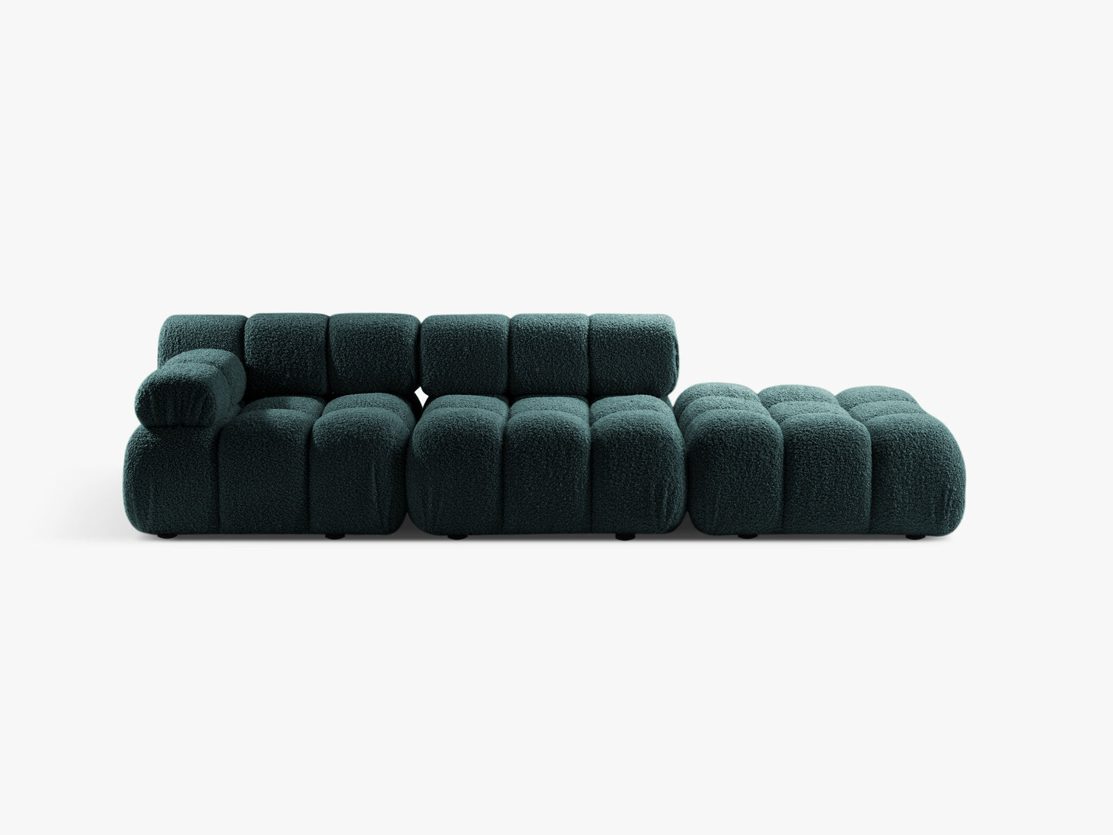 Micadoni Modulares Sofa Bellis 4-Sitzer Rechts Boucle Rolf Petrol