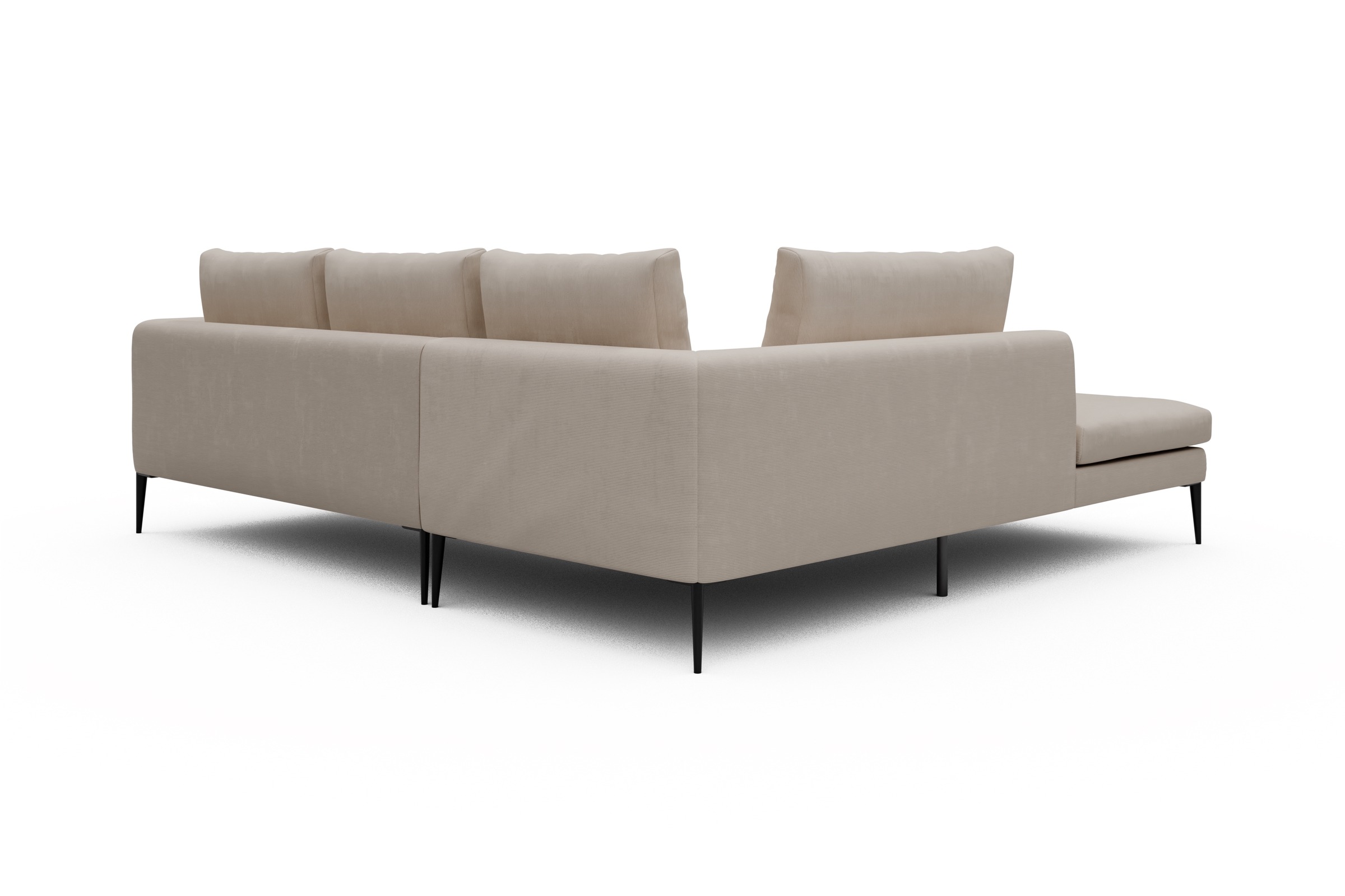 Ecksofa Paul Relax-Ecke links mit 2-Sitzer Cordufine-Off-White