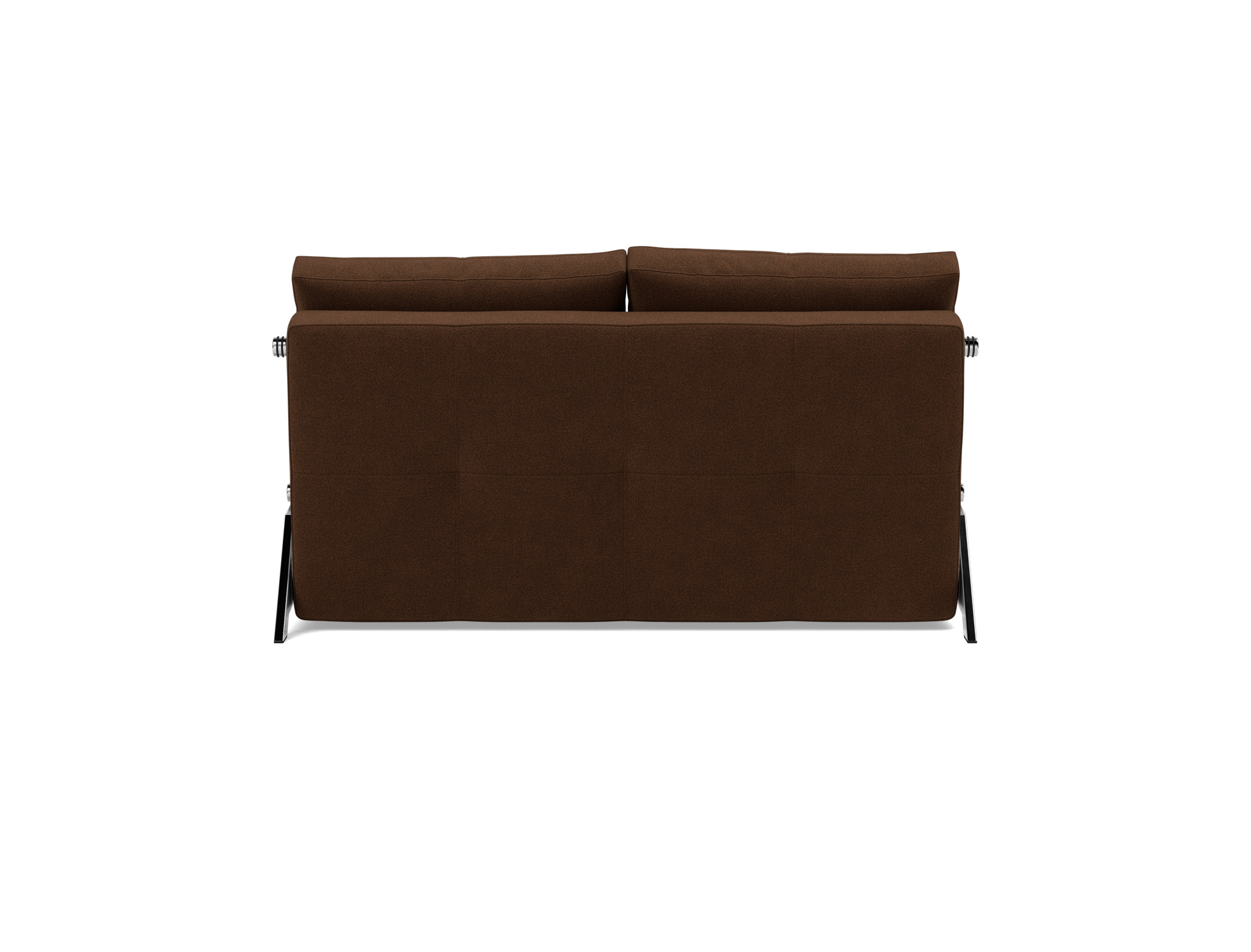 Schlafsofa Cubed 140 Strukturierter Stoff Taura 359-Cappuccino Beine Chrom