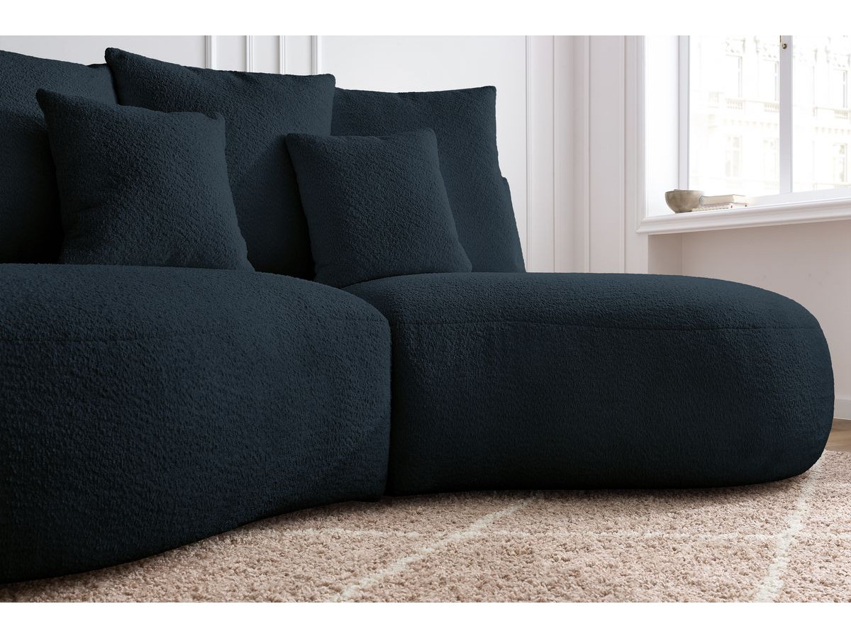 Bobochic Saint-germain Sofa 3-Sitzer Bouclé-Stoff Dunkelblau