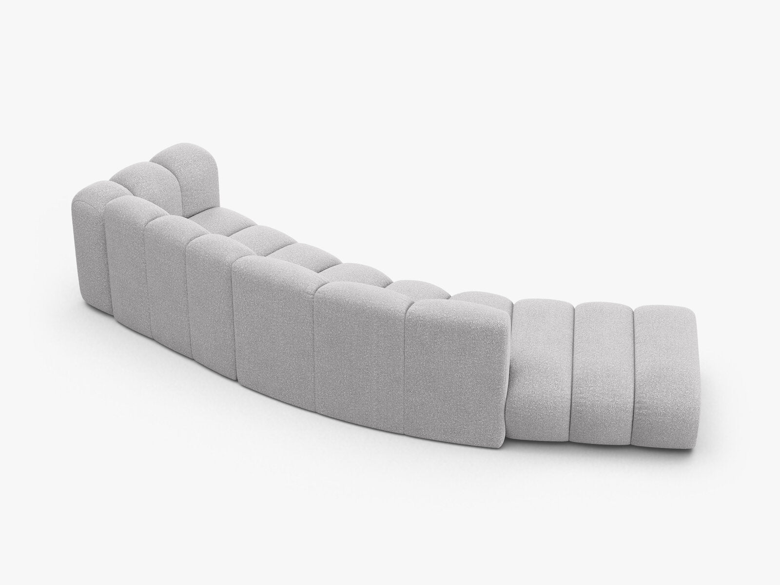 Micadoni Modulares Sofa Lupine 5-Sitzer Links Boucle Baloo Hellgrau
