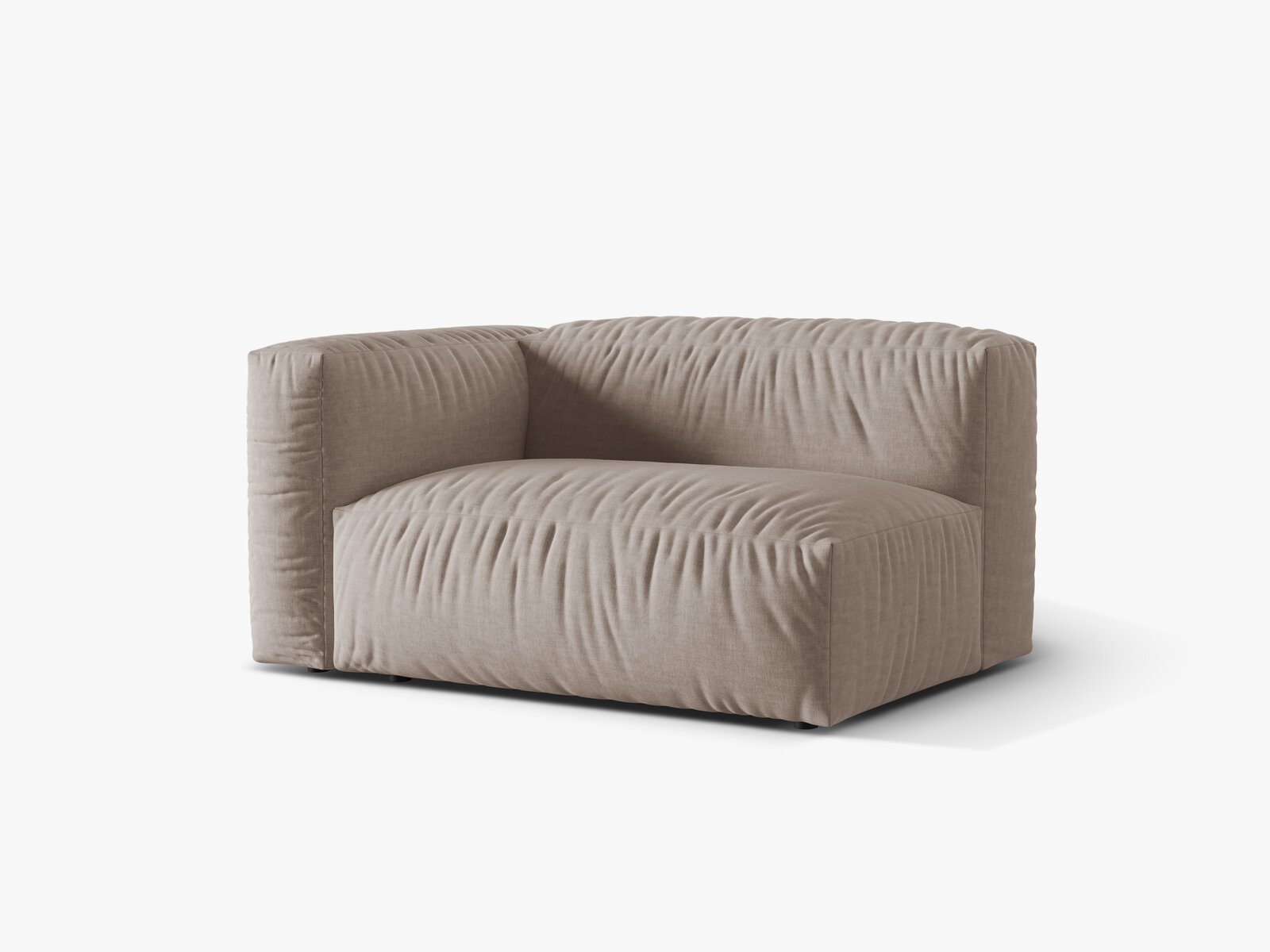 Micadoni Eckmodul Martina 1-Sitzer Groß Links Strukturierter Stoff Boston Dunkelbeige