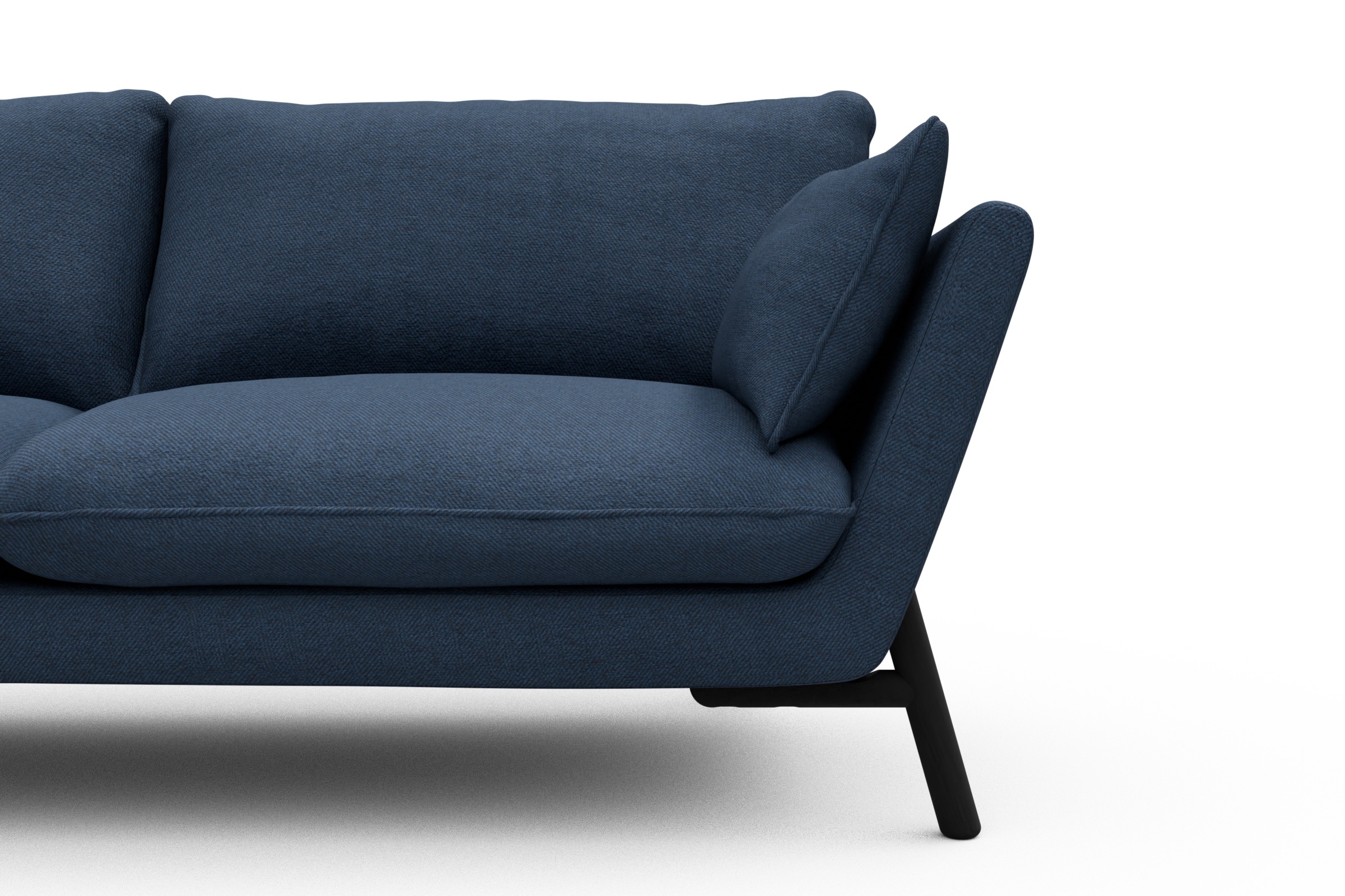 Sofa Emil 2-Sitzer Beinfarbe Eiche Schwarz Weda-Blue