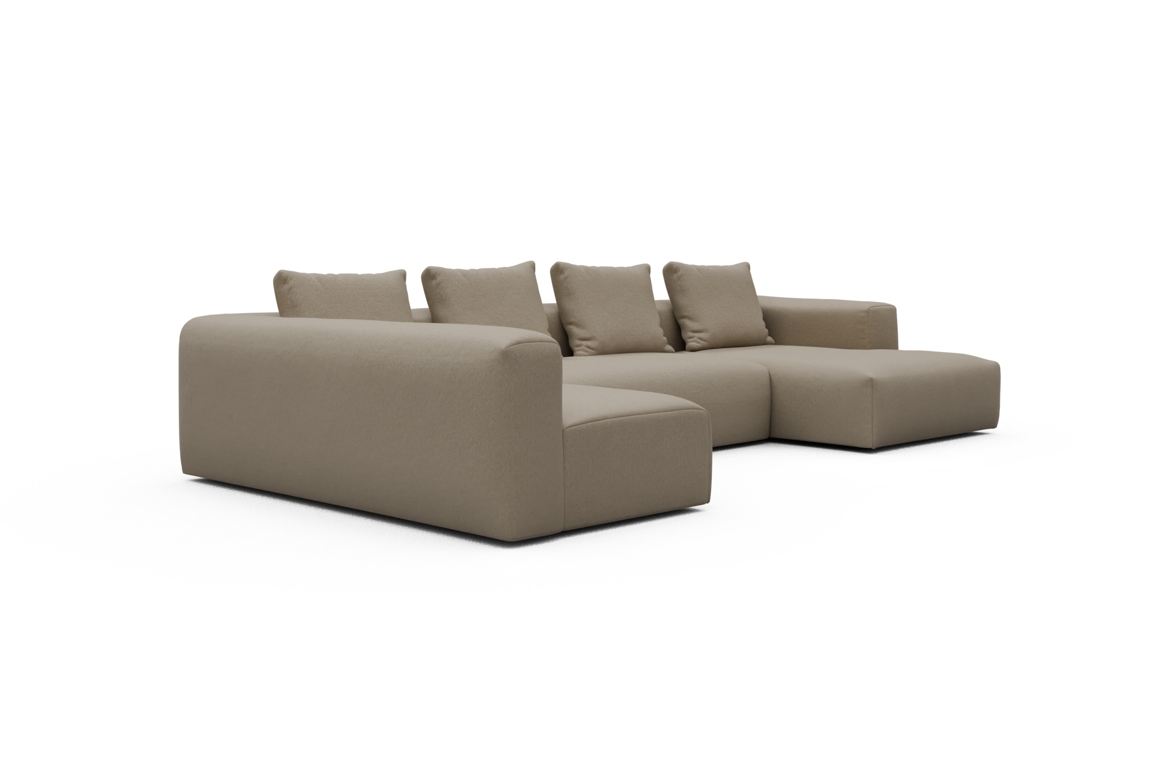 Wohnlandschaft Fred Chaiselongue rechts mit 2-Sitzer und lange Armlehne links Satya-Natural