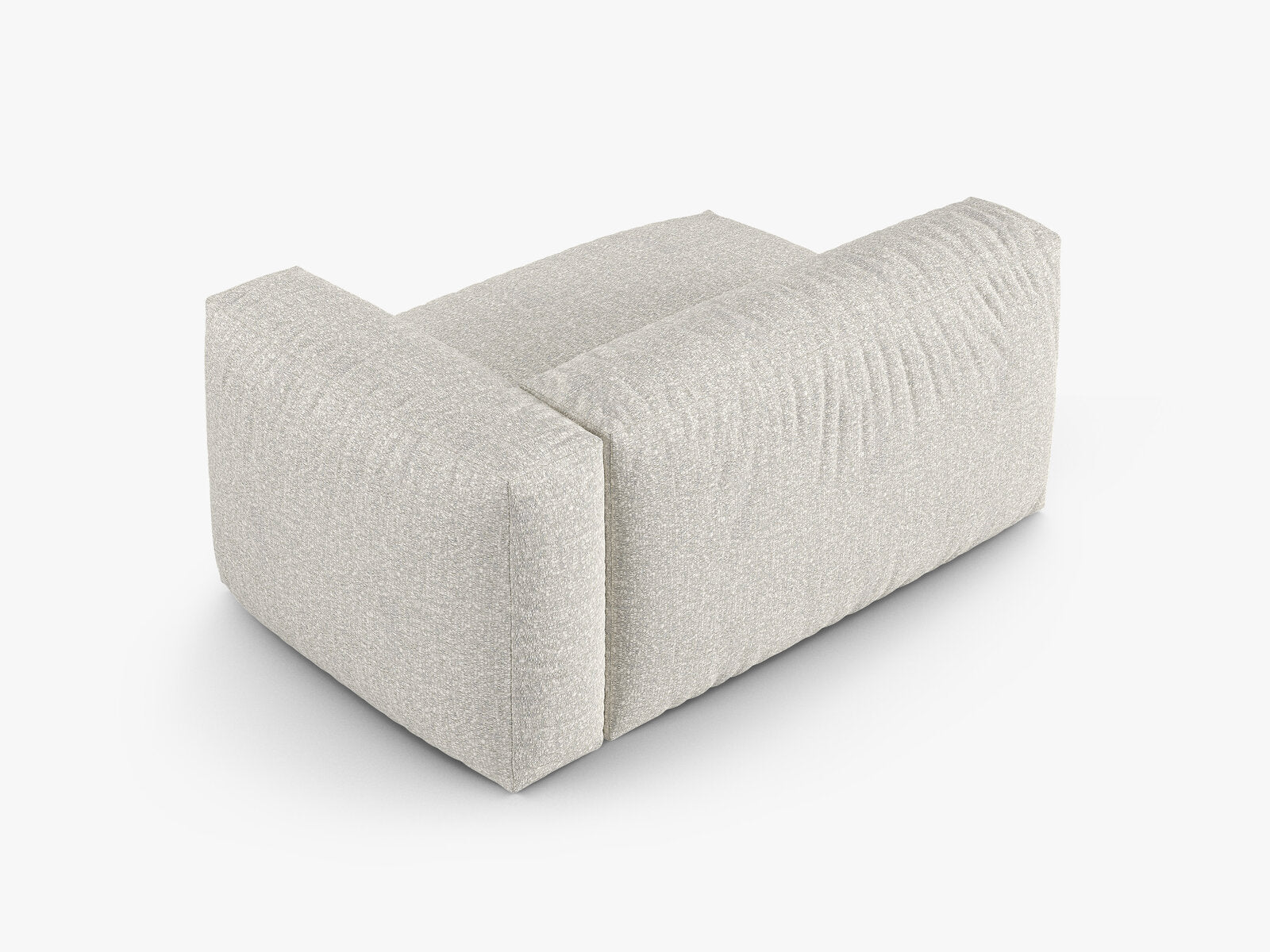 Micadoni Eckmodul mit Armlehne Martina 1-Sitzer Groß 90cm Sitztiefe Rechts Boucle Monet Grau Beige Melange