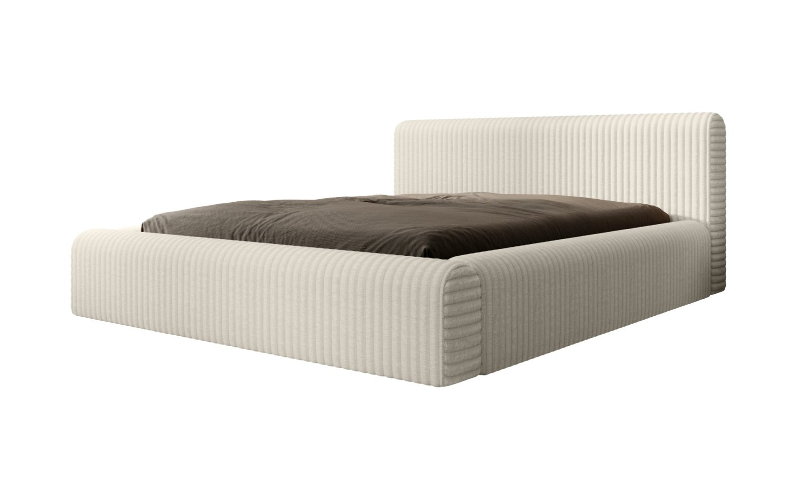 Polsterbett Miloa Softcord mit Fellstruktur 180x200 mit Holzrahmen Vito 23
