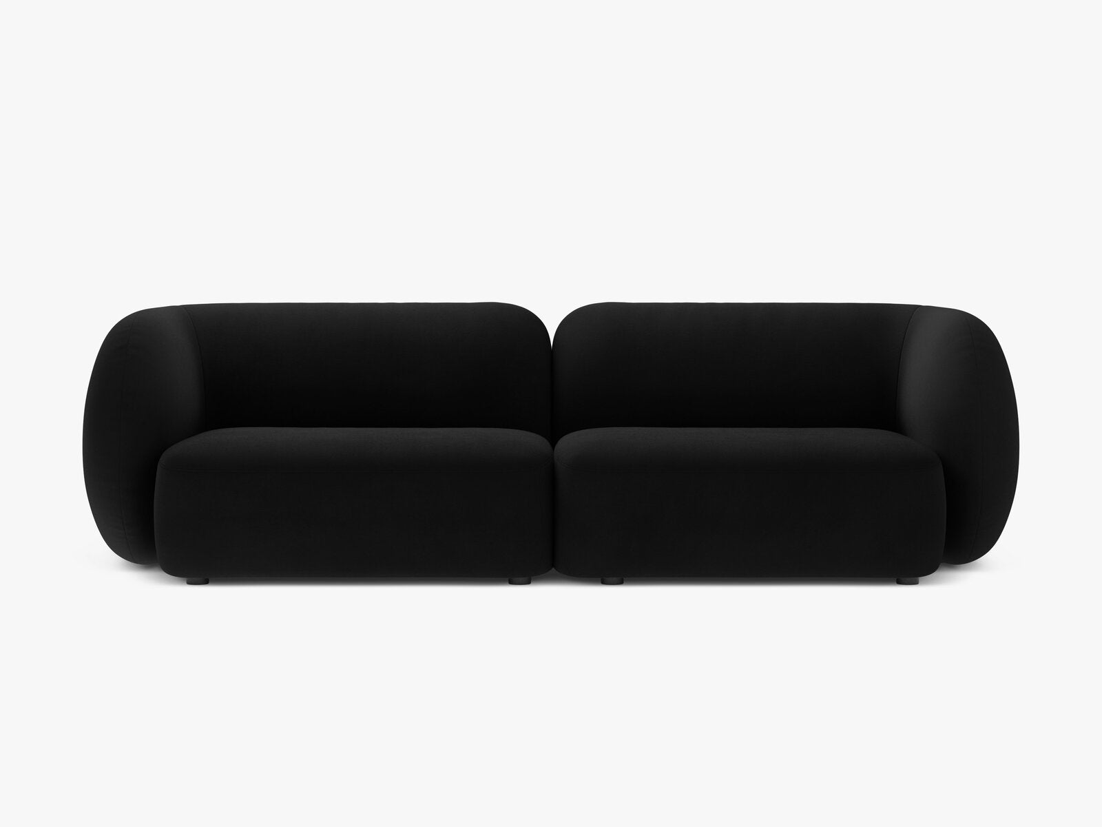 Micadoni Sofa Kate 4-Sitzer Samt Salvador Schwarz