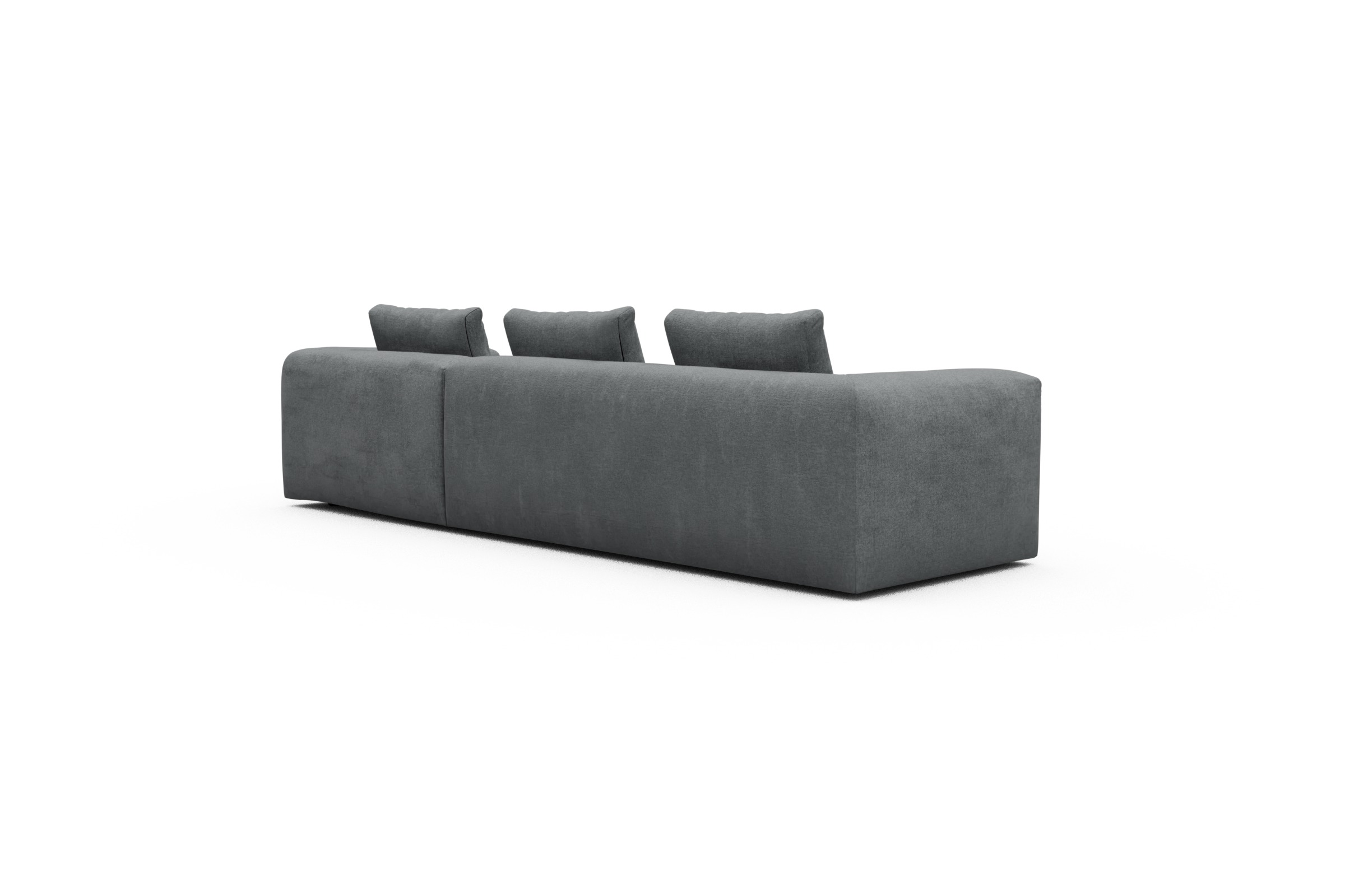 Ecksofa Fred Chaiselongue rechts mit 2,5-Sitzer Casone-Gravel-Grey