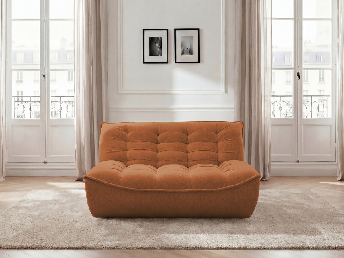 Bobochic Serena Sofamodul 2-Sitzer Melange-Stoff Orange