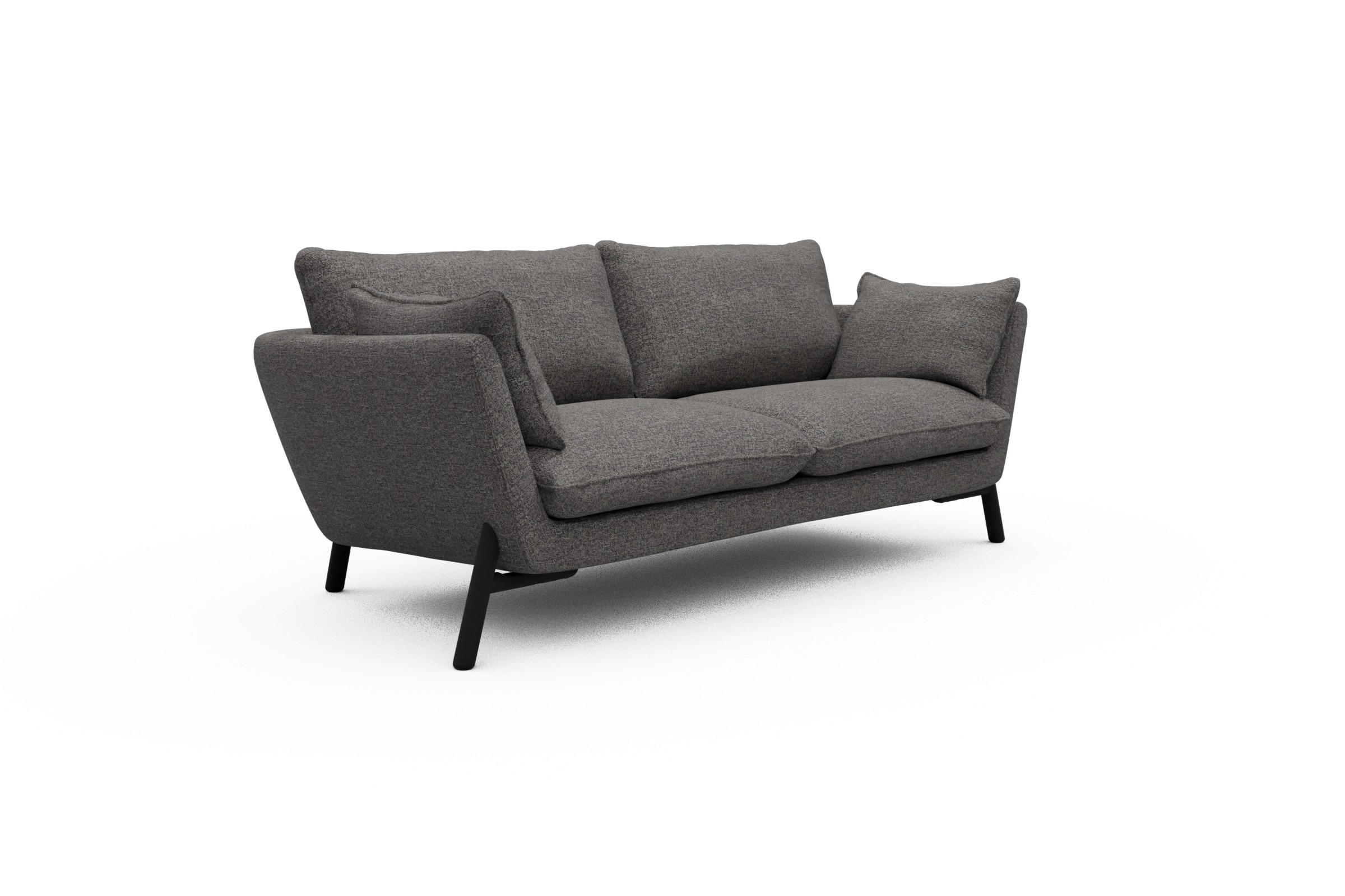 Sofa Emil 2-Sitzer Beinfarbe Eiche Schwarz Carreno-Salt-and-Pepper