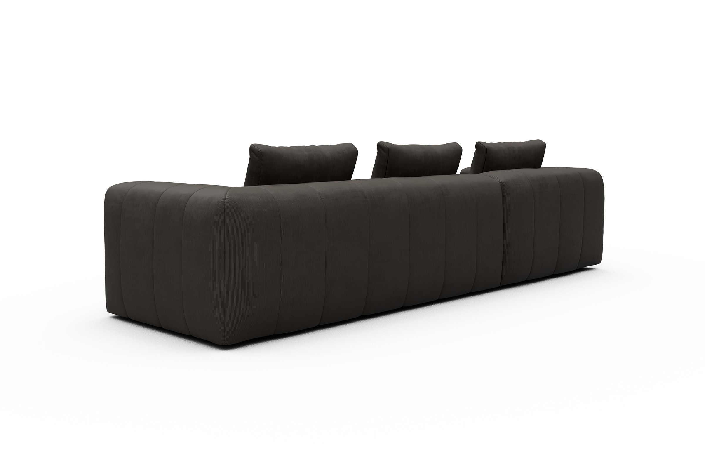 Ecksofa Hugo 2,5-Sitzer Armlehne rechts mit Chaiselongue Cordufine-Taupe