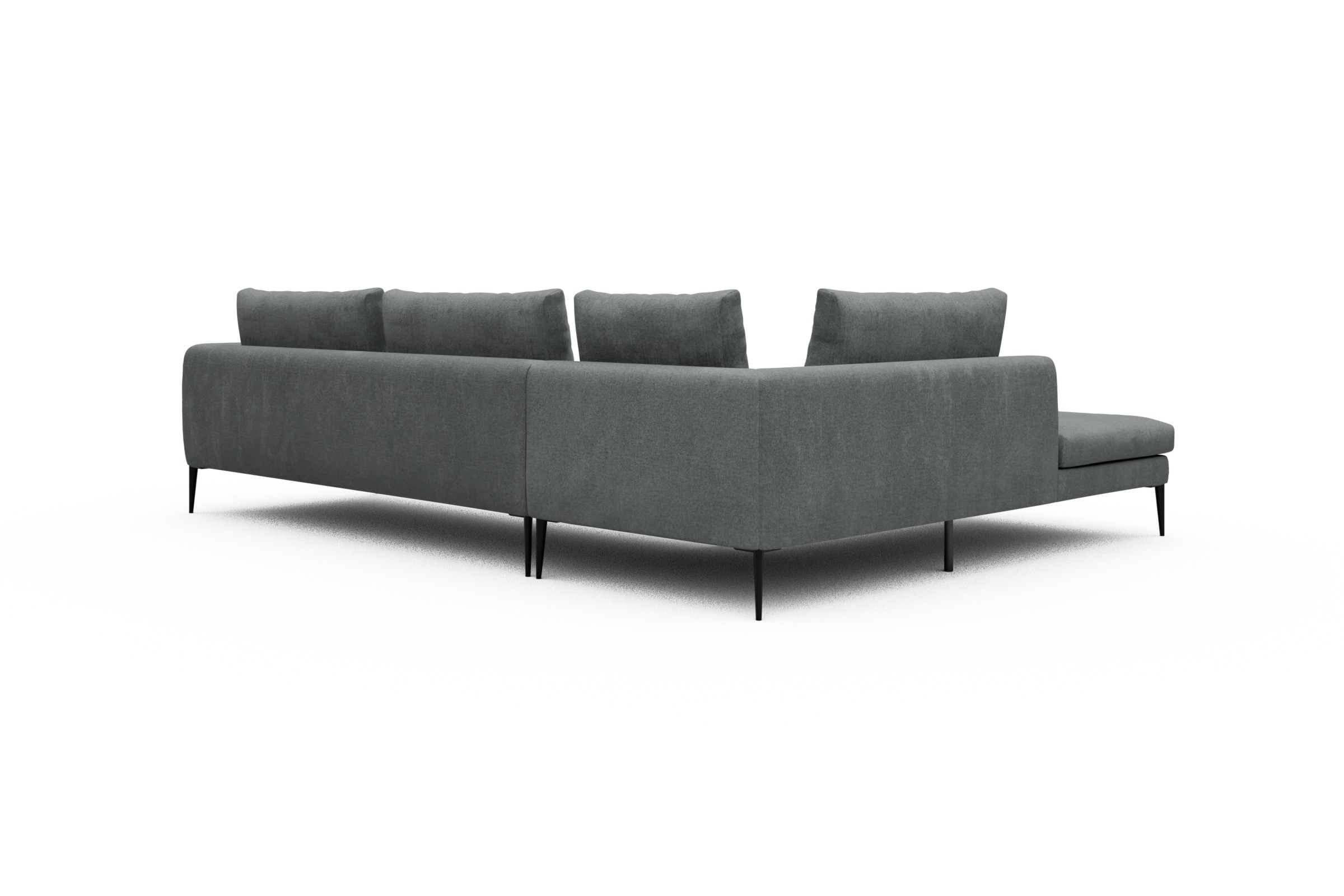 Ecksofa Paul Relax-Ecke rechts mit 3-Sitzer Casone-Gravel-Grey