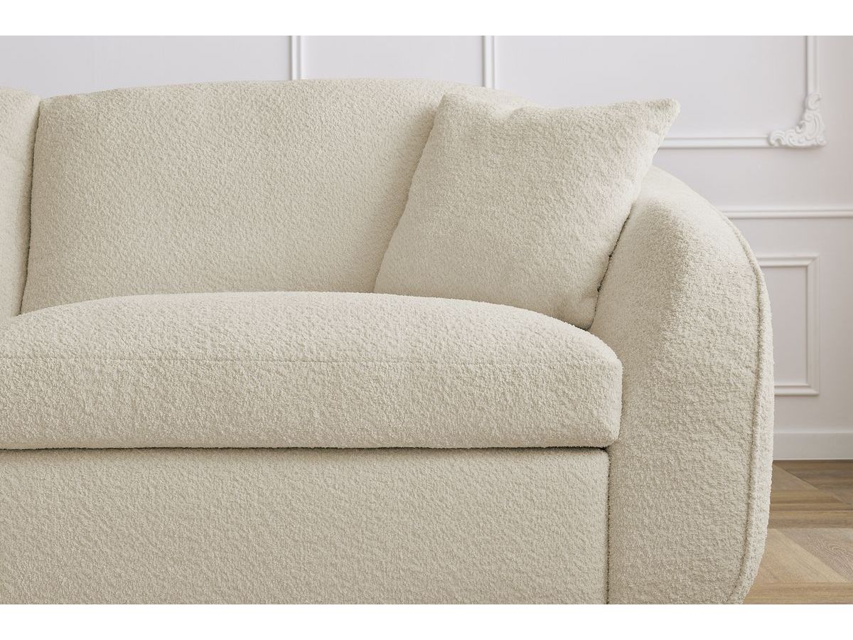 Bobochic Cezanne Schlafsofa 3-Sitzer Bouclé-Stoff Beige, Liegefläche 160 × 194 cm