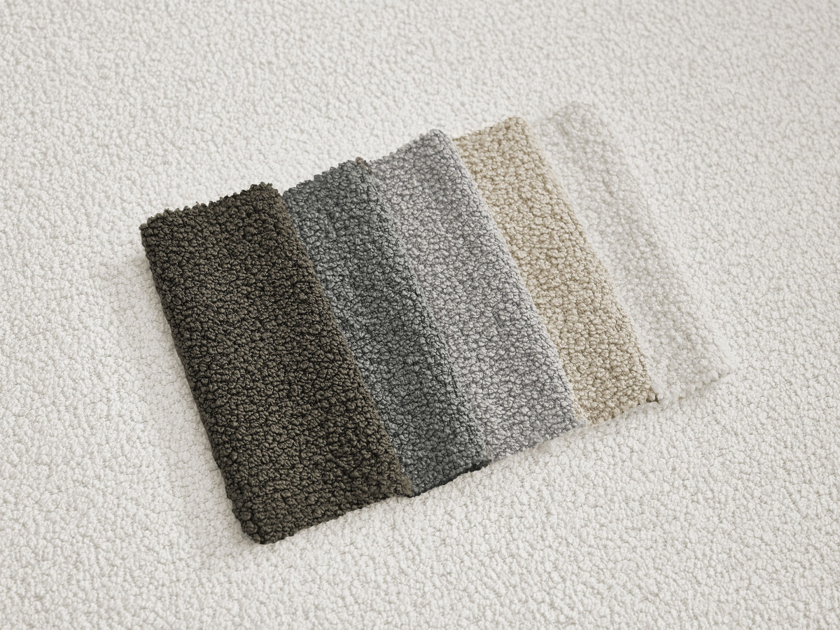 Bobochic Neyo Schlafsofa 3-Sitzer Bouclé-Stoff Weiß