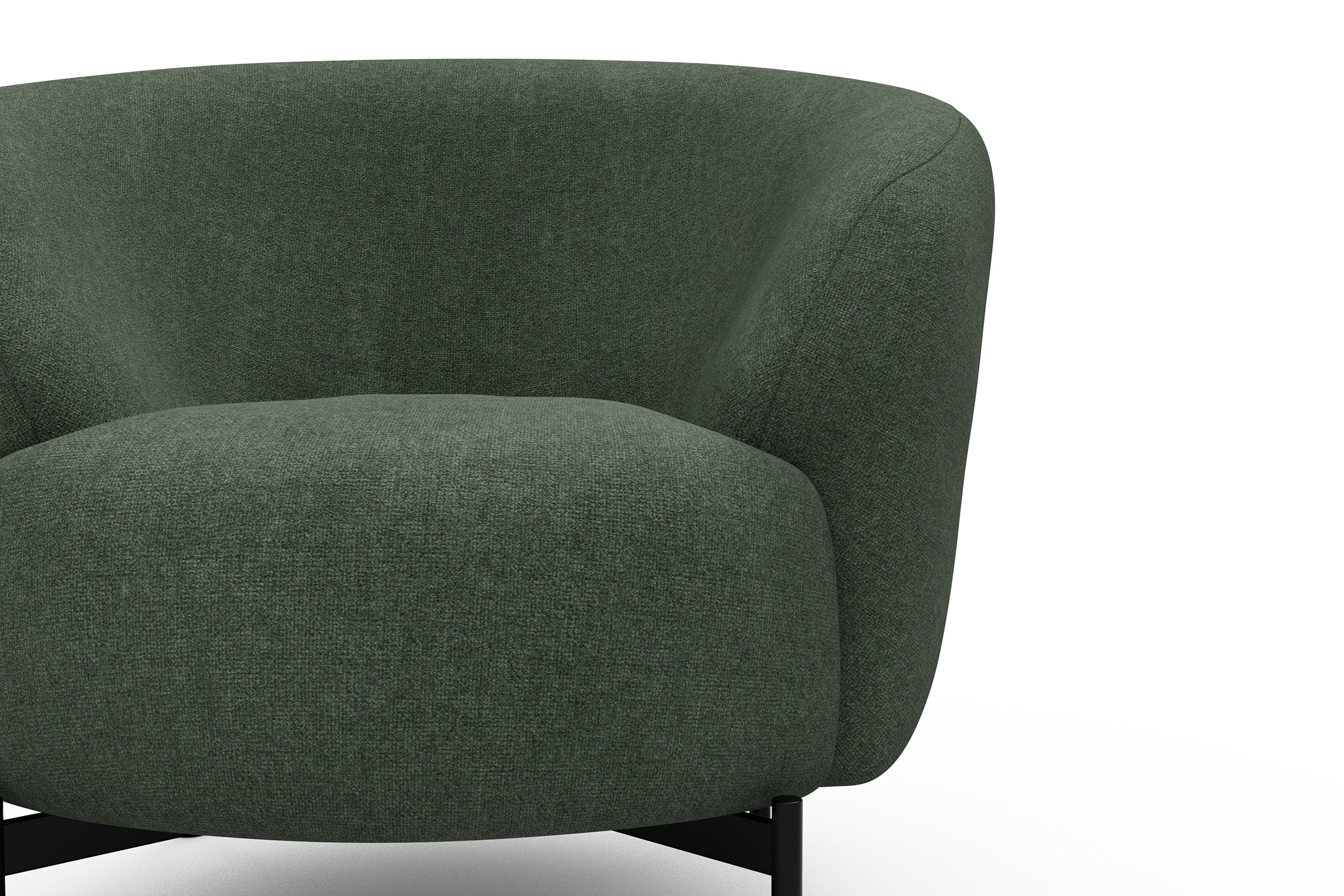 Sessel Ronda X-Metallgestell Schwarz Casone-Forest-Green