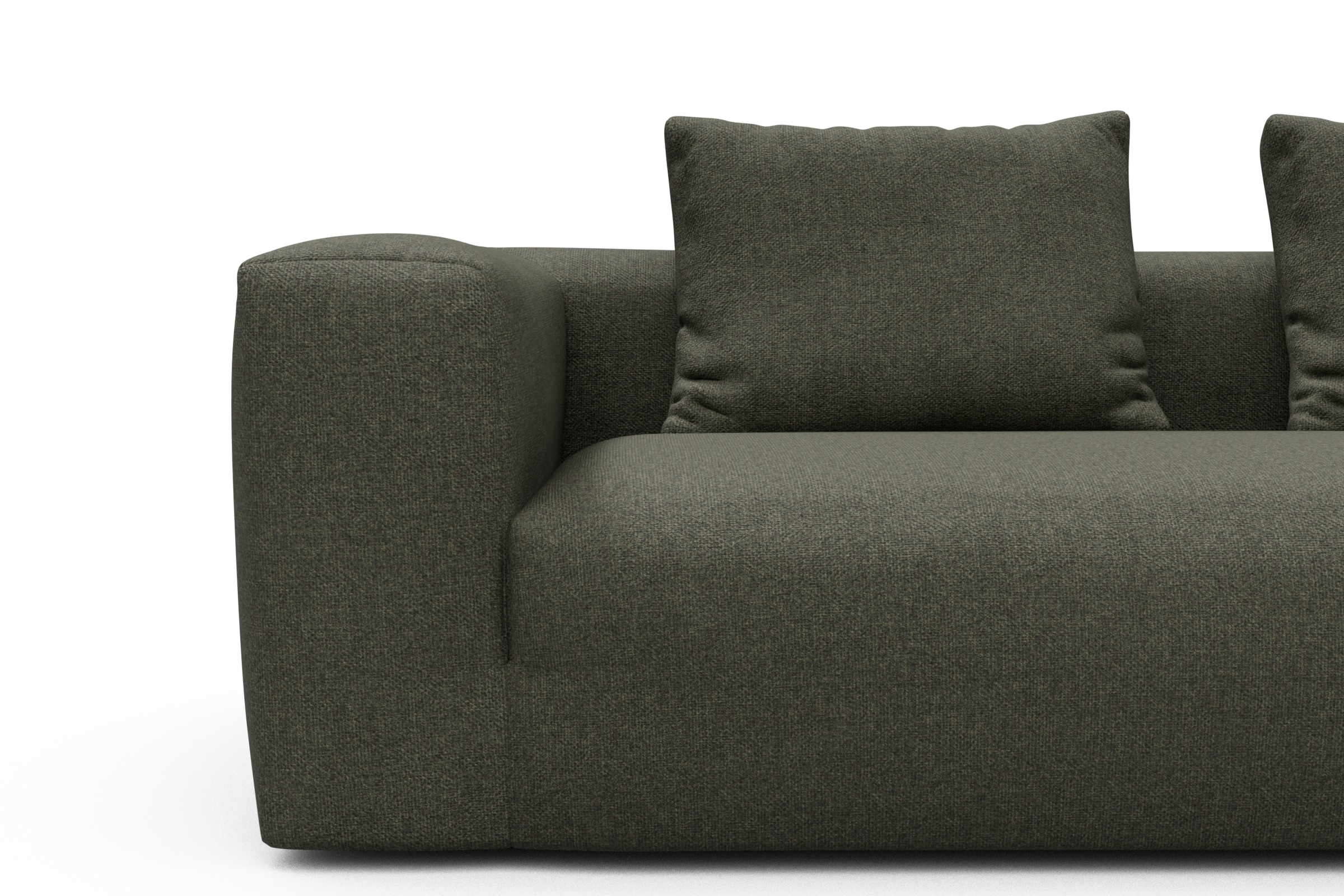Ecksofa Fred Chaiselongue rechts mit 2,5-Sitzer Sama-Winter-Moss
