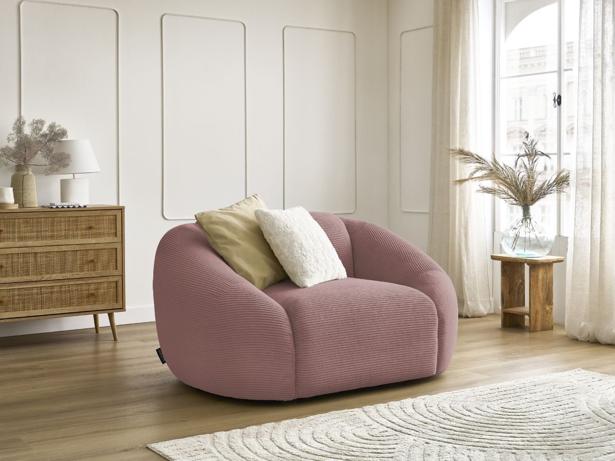 Bobochic Tina Sessel Cordsamt Rosa