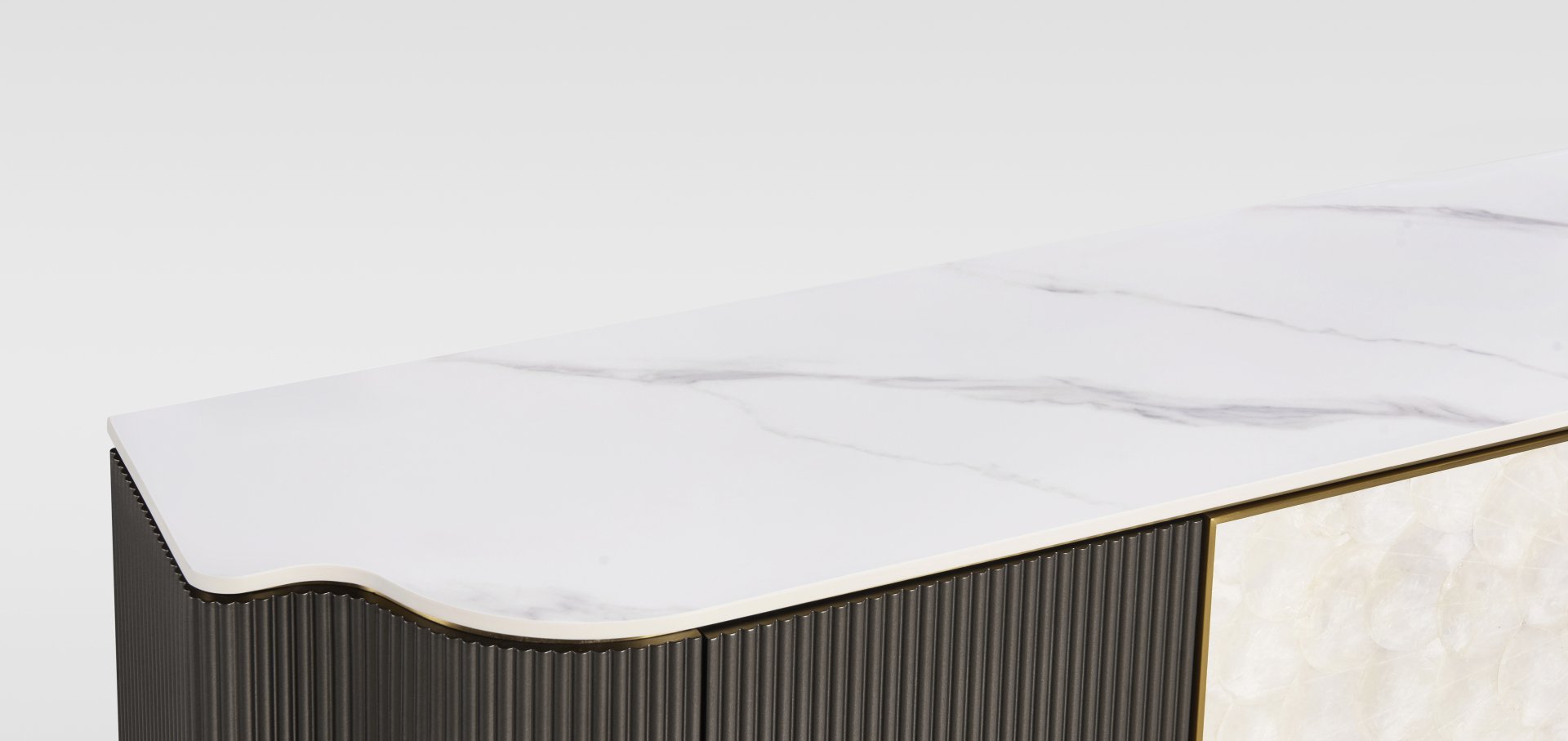 Livin Hill TV-Kommode Stilig 200 × 40 × 52 cm Dunkelgraphit, Platte Weiß