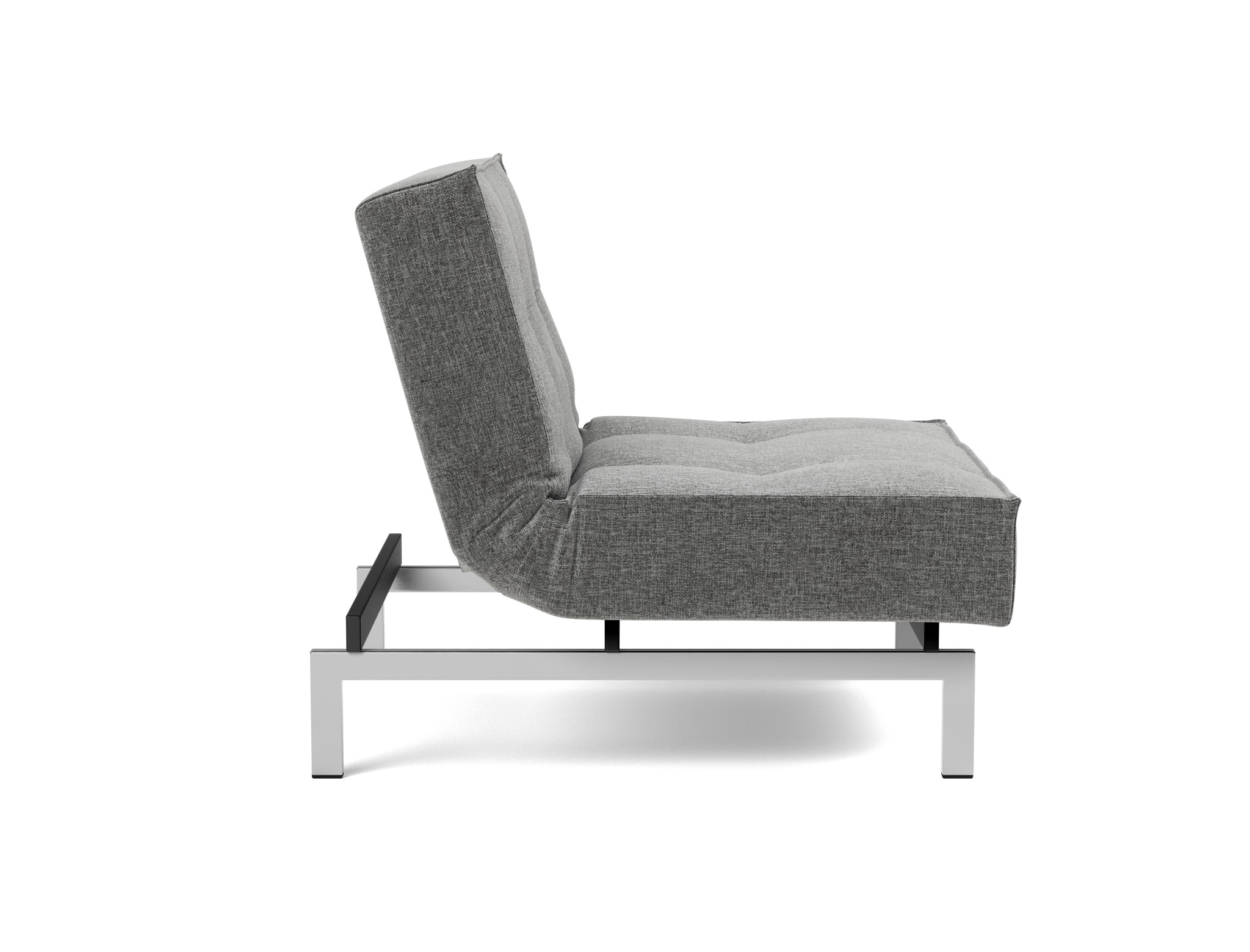 Sessel Splitback Strukturierter Stoff Twist 563-Charcoal Beine Chrom