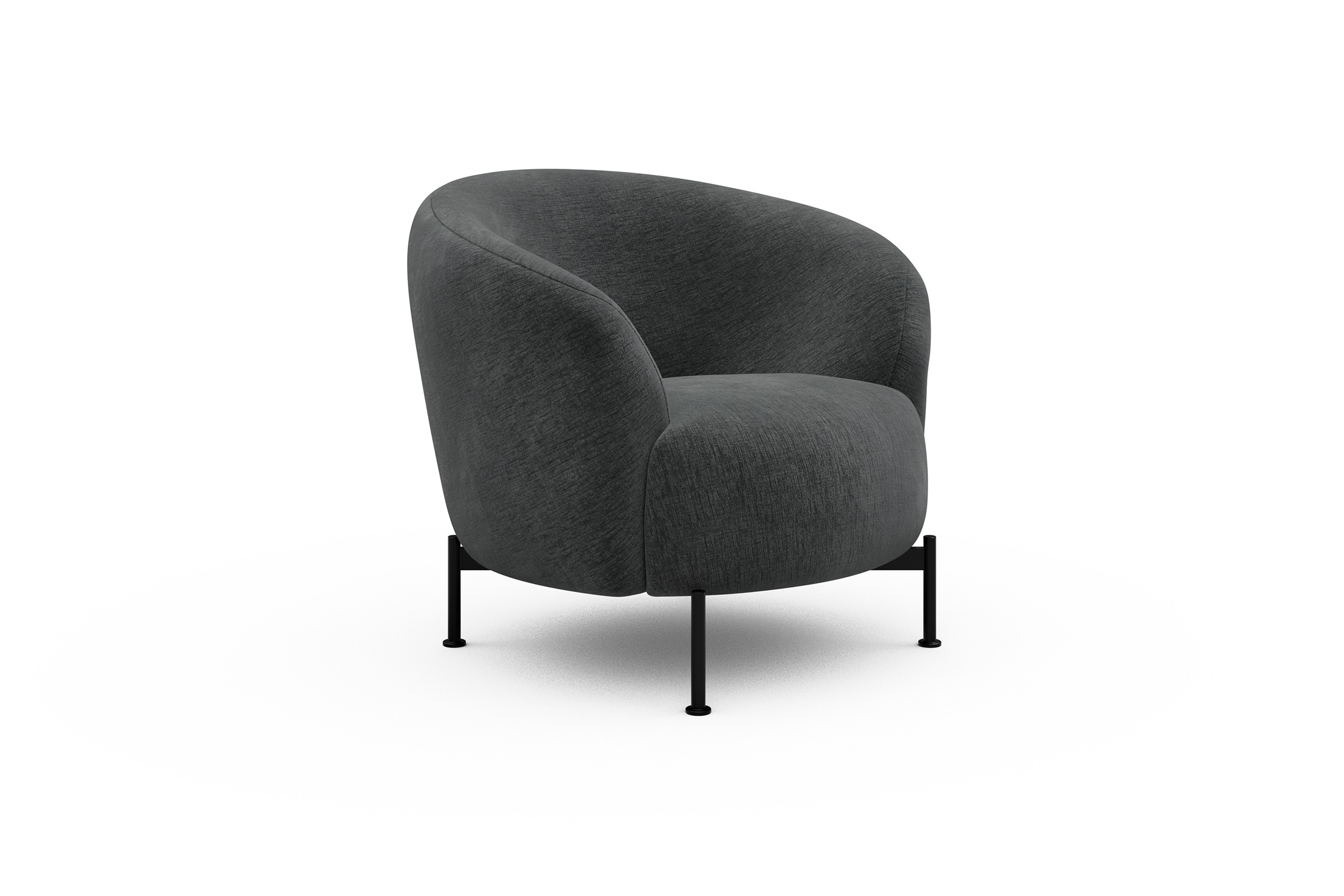 Sessel Ronda X-Metallgestell Schwarz Smooth-Deep-Warm-Grey