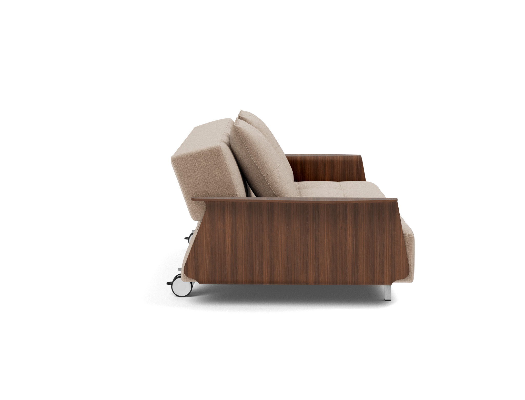 Schlafsofa Long Horn D.E.L. mit Armlehnen Chenille Esina 417-Mocha