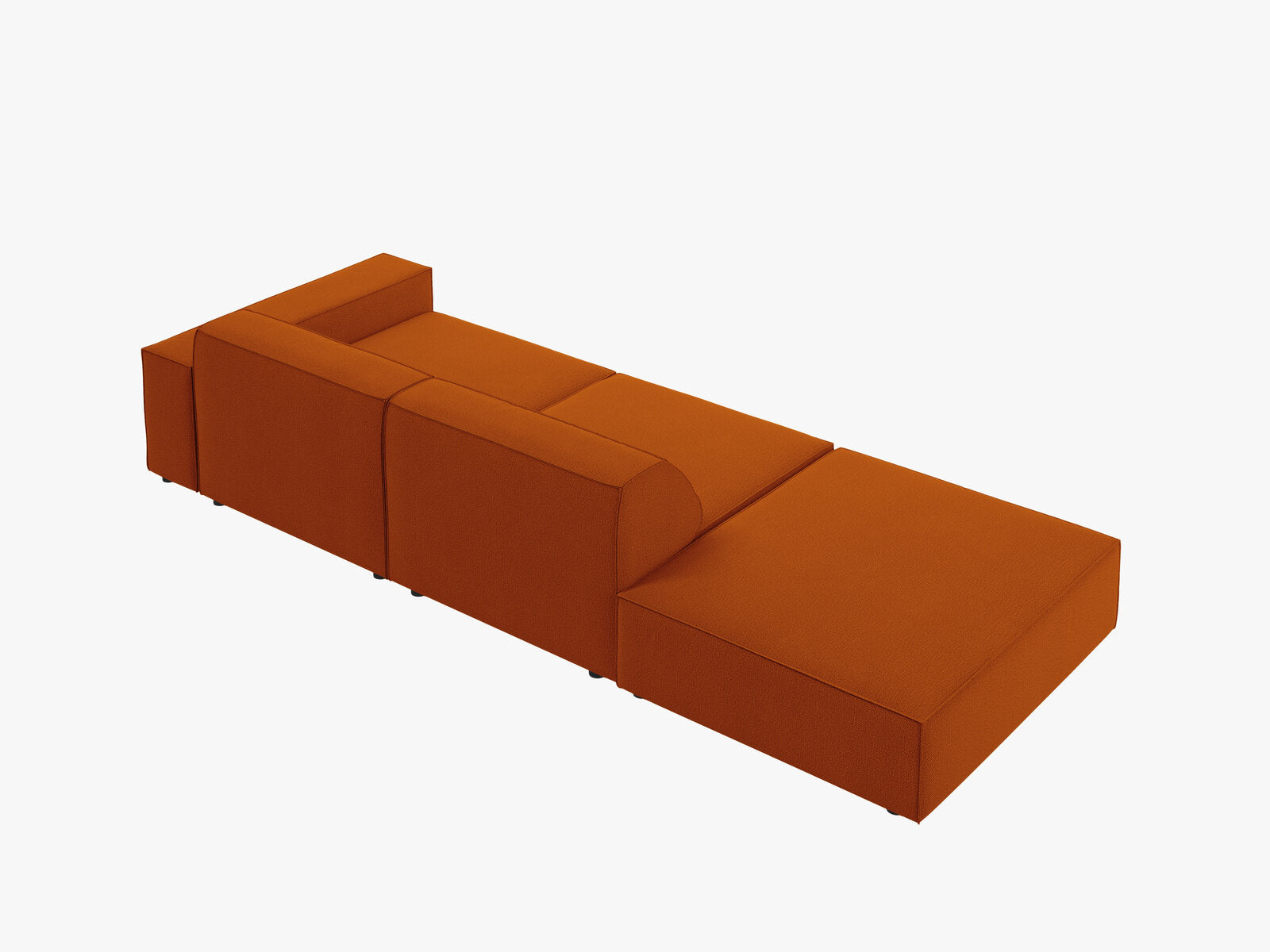 Micadoni Sofa Jodie 3-Sitzer Links Strukturierter Stoff Megan Terrakotta