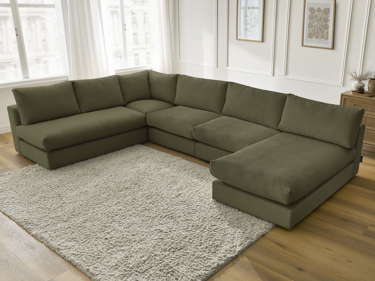 Bobochic Paris Ecksofa Cordsamt Grün