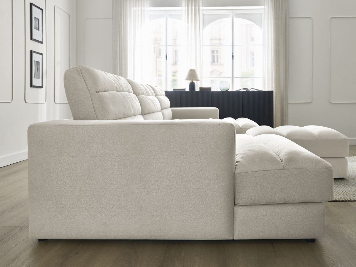 Bobochic Sierra Wohnlandschaft mit Pouf Samt Beige
