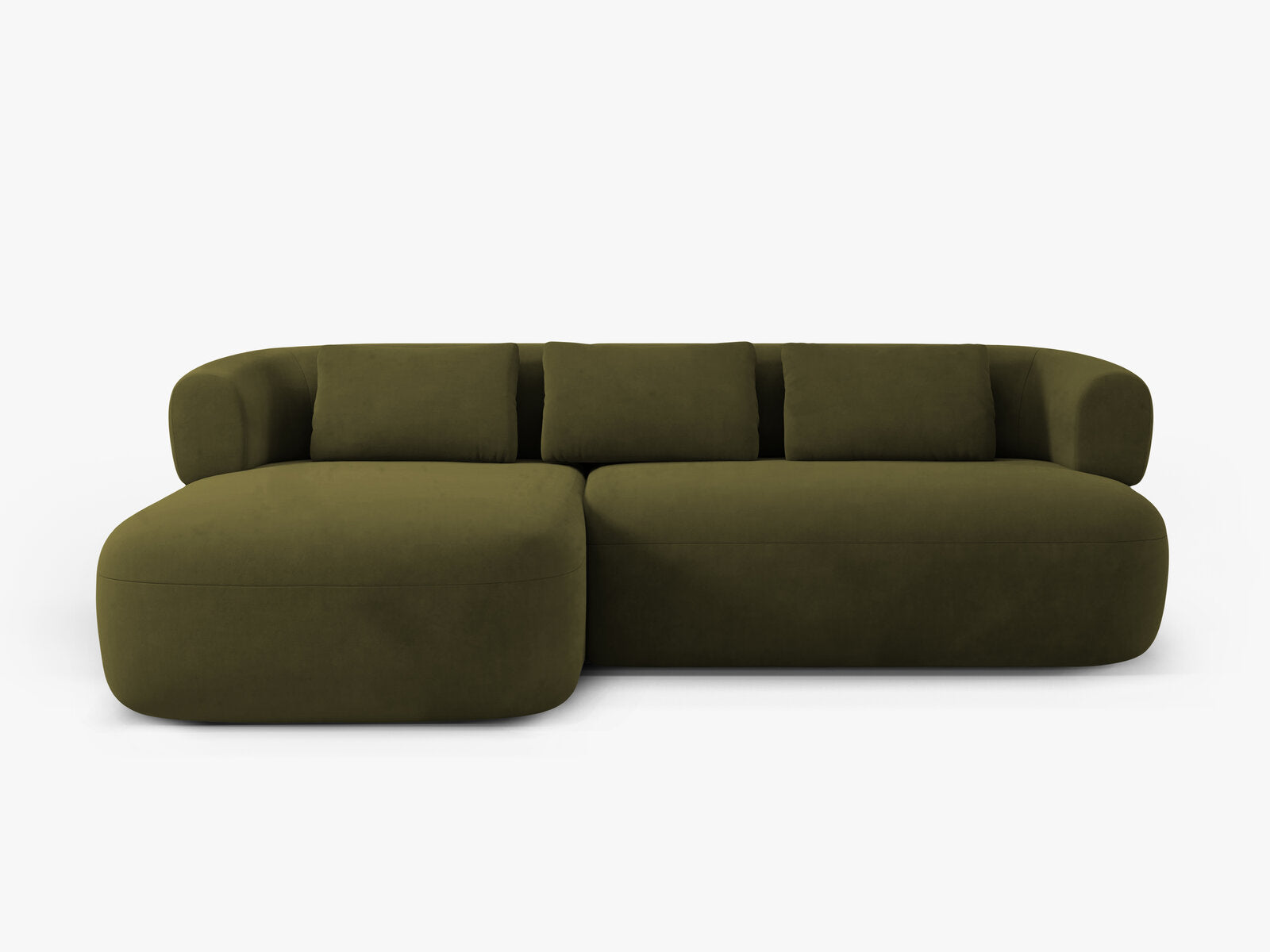 Micadoni 5-Sitzer Ecksofa Jenny Links Samt Salvador Grün