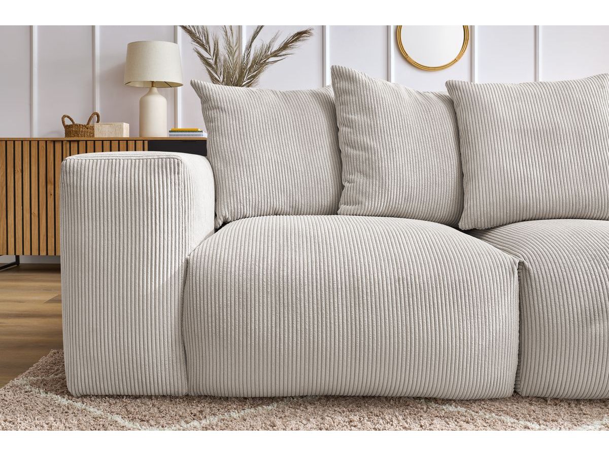 Bobochic Voltaire Sofa 3-Sitzer 248 × 100 cm Cordsamt Beige