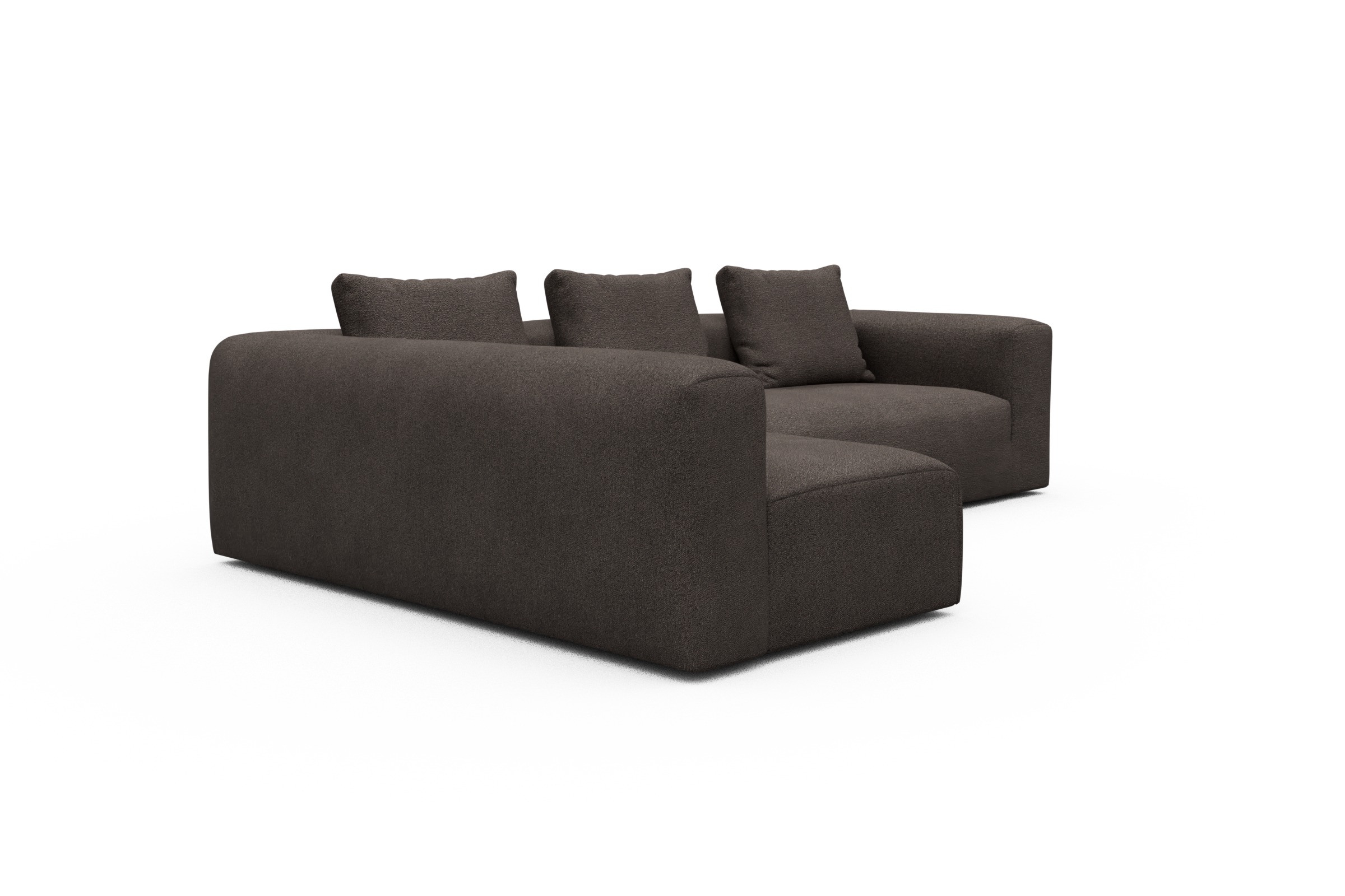 Ecksofa Fred 2x 2,5-Sitzer links offen Boucle-Taupe